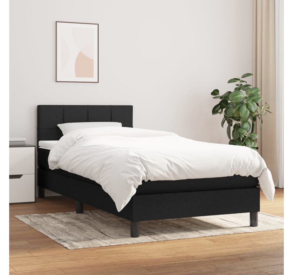 vidaXL Boxspringbett Boxspringbett mit Matratze Schwarz 80x200 cm Stoff Bet günstig online kaufen