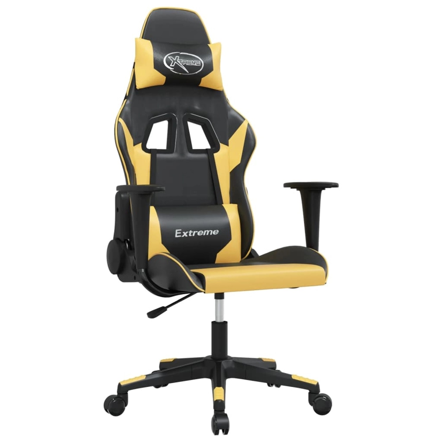 vidaXL Gaming-Stuhl mit Massagefunktion Schwarz & Golden Kunstleder Modell günstig online kaufen