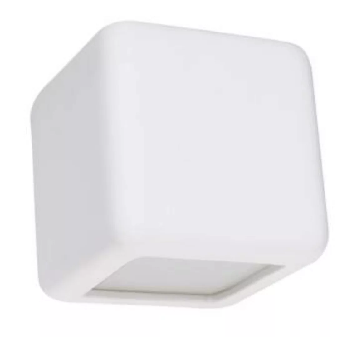 Wandlampe Weiß Keramik B: 14 cm Würfel bemalbar günstig online kaufen