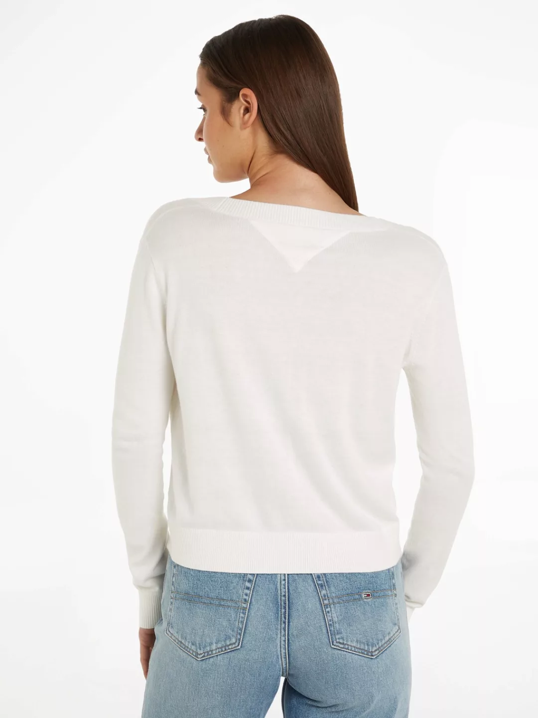 Tommy Jeans V-Ausschnitt-Pullover "TJW ESSENTIAL VNECK SWEATER EXT", mit Lo günstig online kaufen