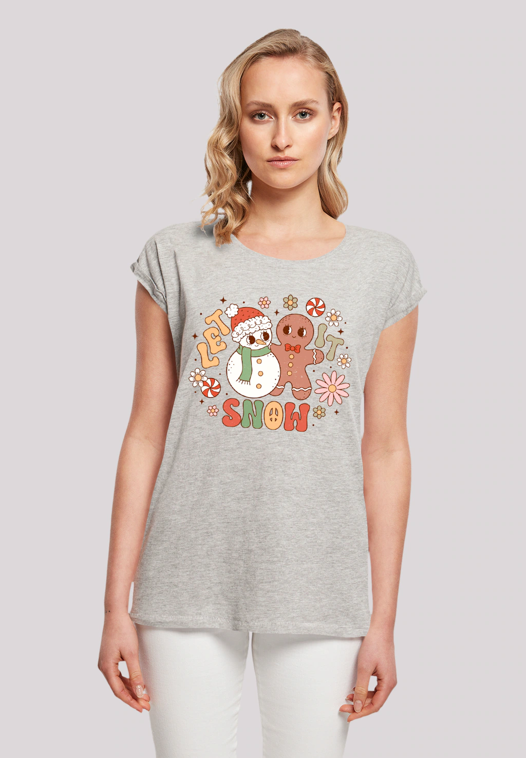 F4NT4STIC T-Shirt Let It Snow Weihnachten Gingerbread Premium Qualität, Wei günstig online kaufen