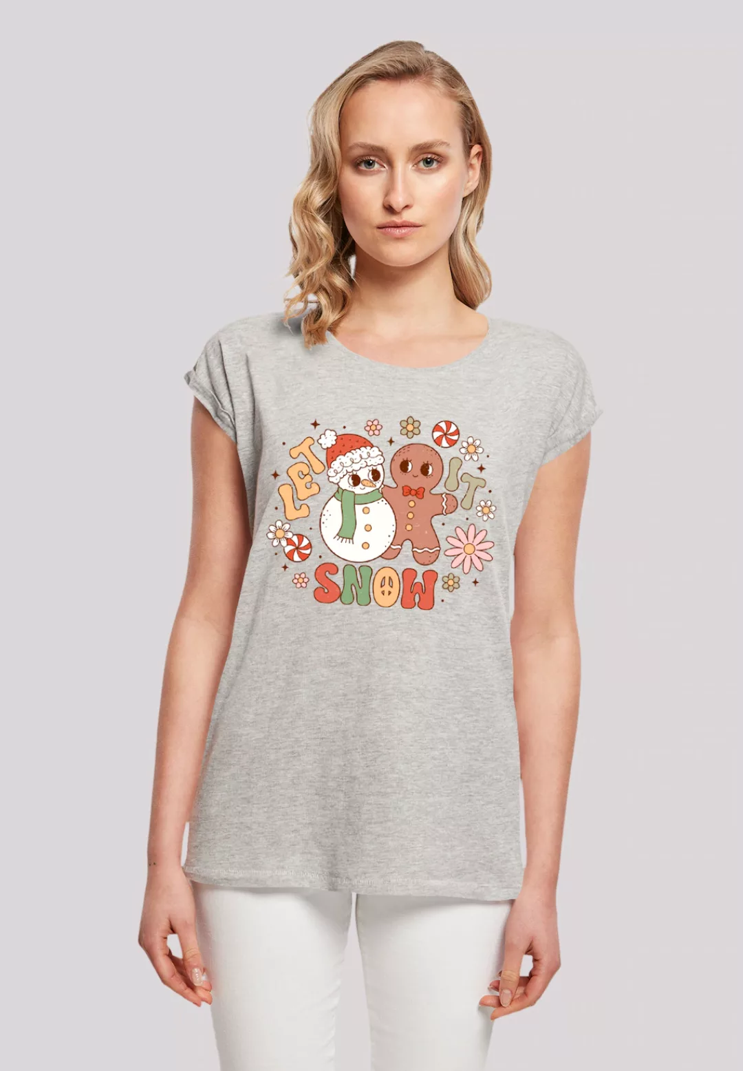 F4NT4STIC T-Shirt "Let It Snow Weihnachten Gingerbread", Premium Qualität, günstig online kaufen