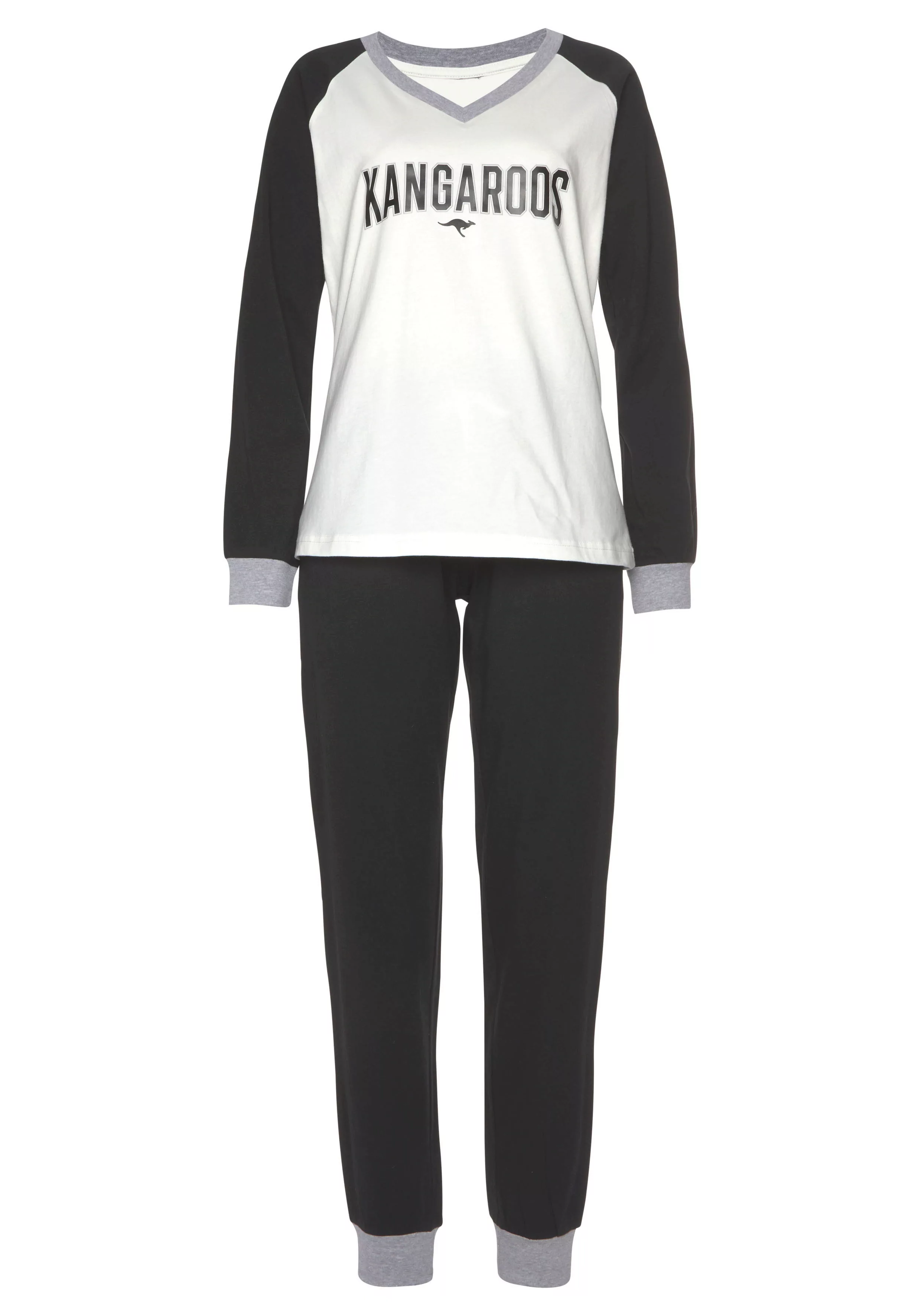 KangaROOS Pyjama, (2 tlg.), mit kontrastfarbenen Raglanärmeln günstig online kaufen