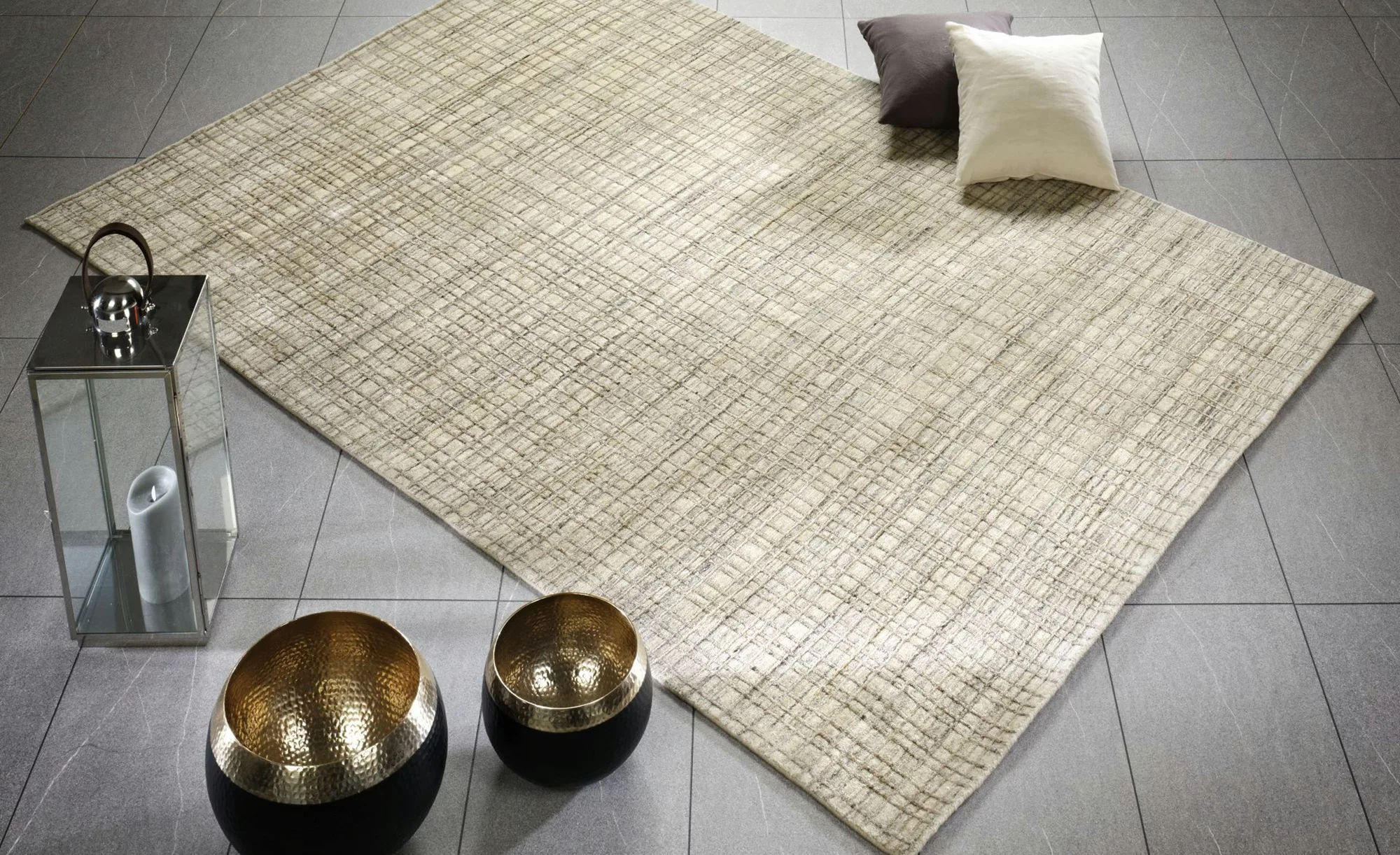 Nepal Teppich - beige - Viskose, Wolle - 120 cm - Teppiche > Wohnteppiche > günstig online kaufen