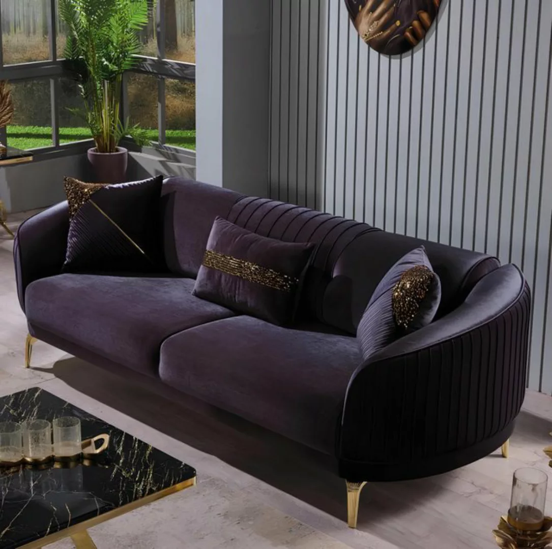 Xlmoebel Sofa Schwarzes Designer-Polstersofa für das moderne Wohnzimmer - S günstig online kaufen