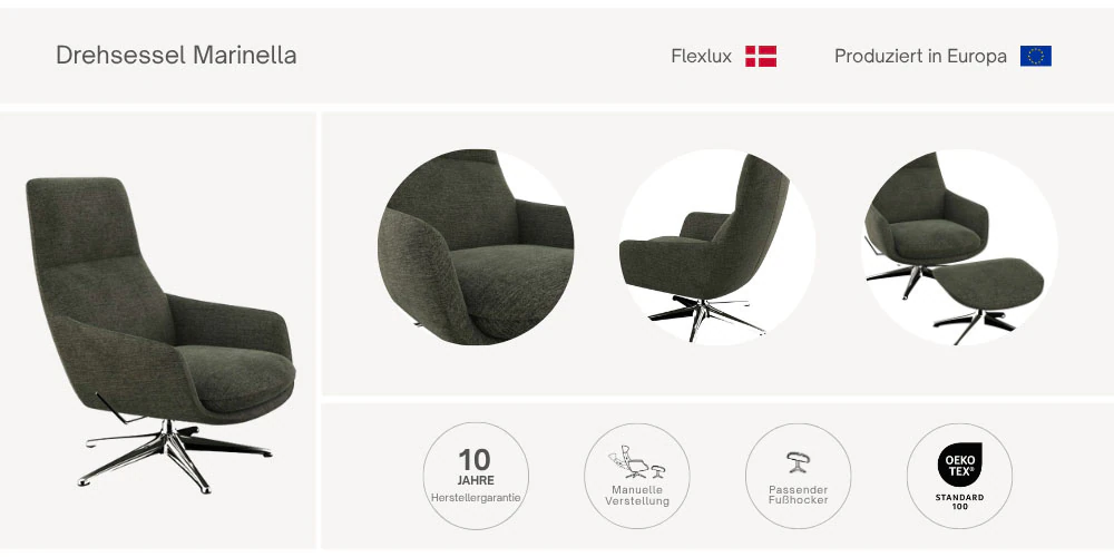 FLEXLUX Drehsessel "Marinella, OTTOs Choice, Relaxsessel, Entspannung mit P günstig online kaufen