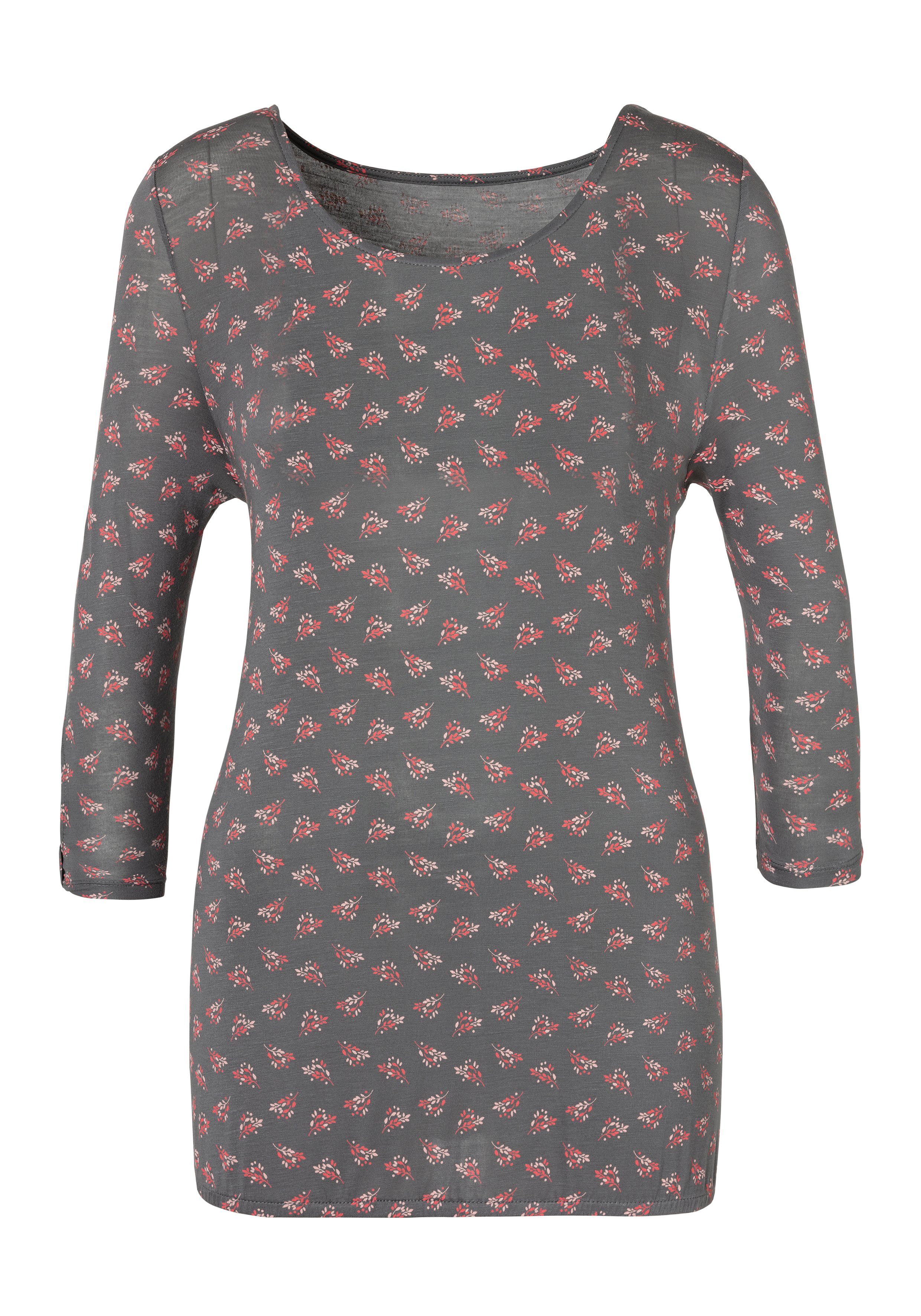 LASCANA 3/4-Arm-Shirt "mit kleinem Cut-Out am Ärmelsaum", (2er-Pack), aus w günstig online kaufen