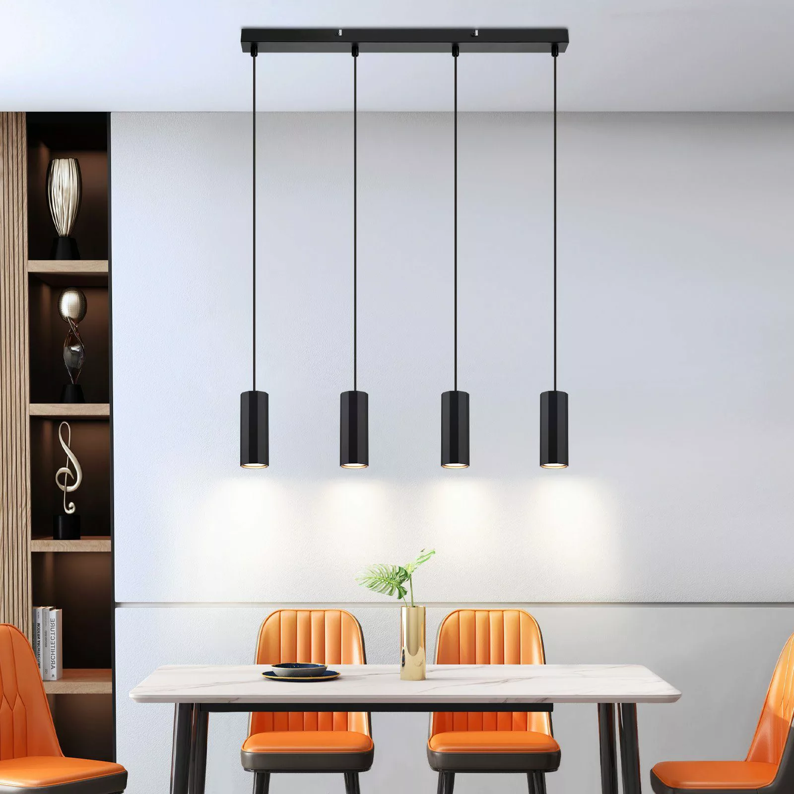 Nettlife Pendelleuchte Esszimmer Schwarz Hängeleuchte 1/3/4 günstig online kaufen