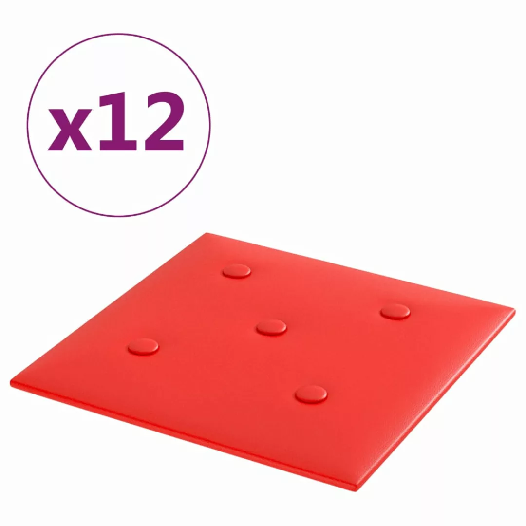 Vidaxl Wandpaneele 12 Stk. Rot 30x30 Cm Kunstleder 1,08 M² günstig online kaufen