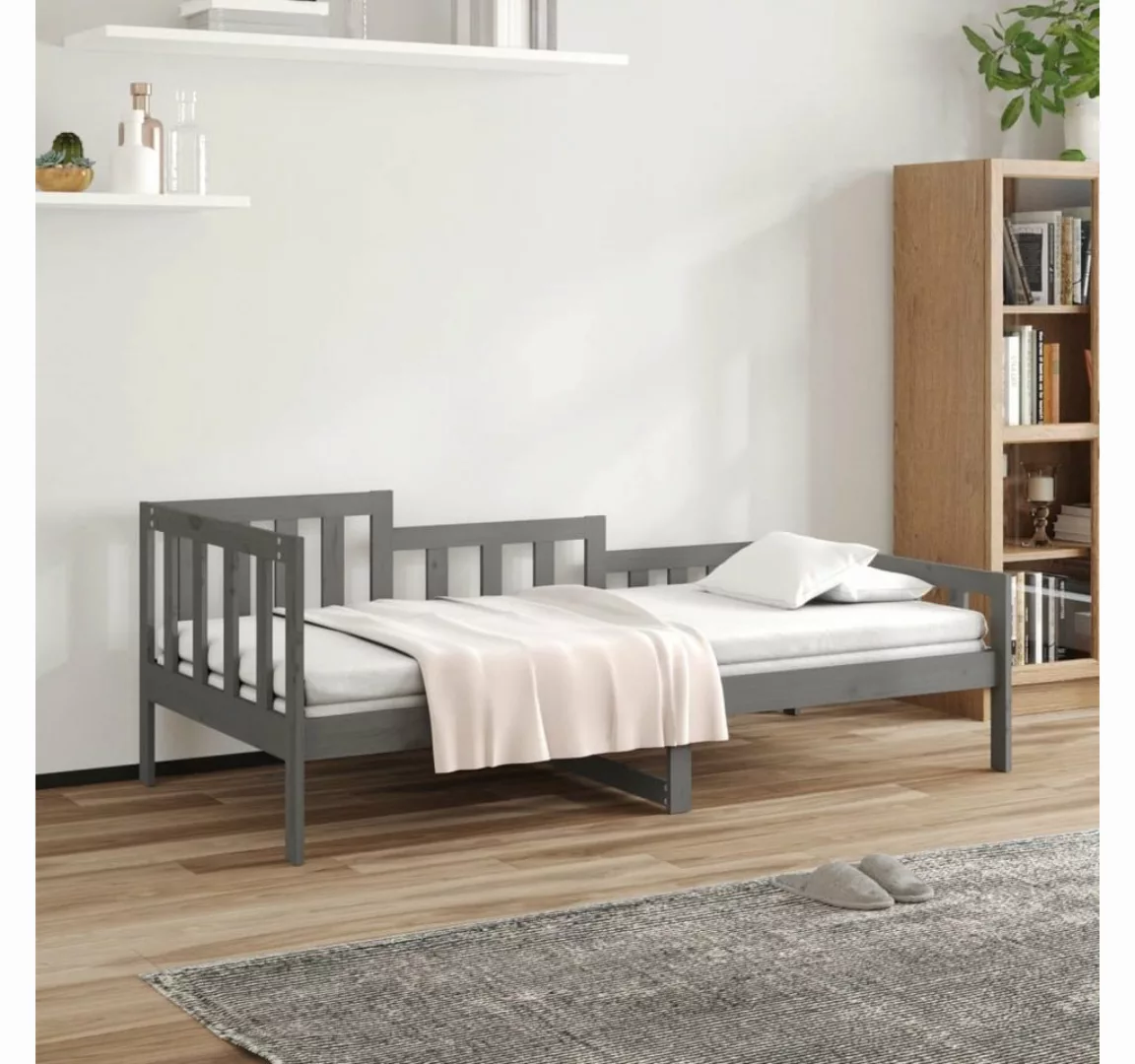 vidaXL Bett Tagesbett Grau 90x200 cm Massivholz Kiefer günstig online kaufen