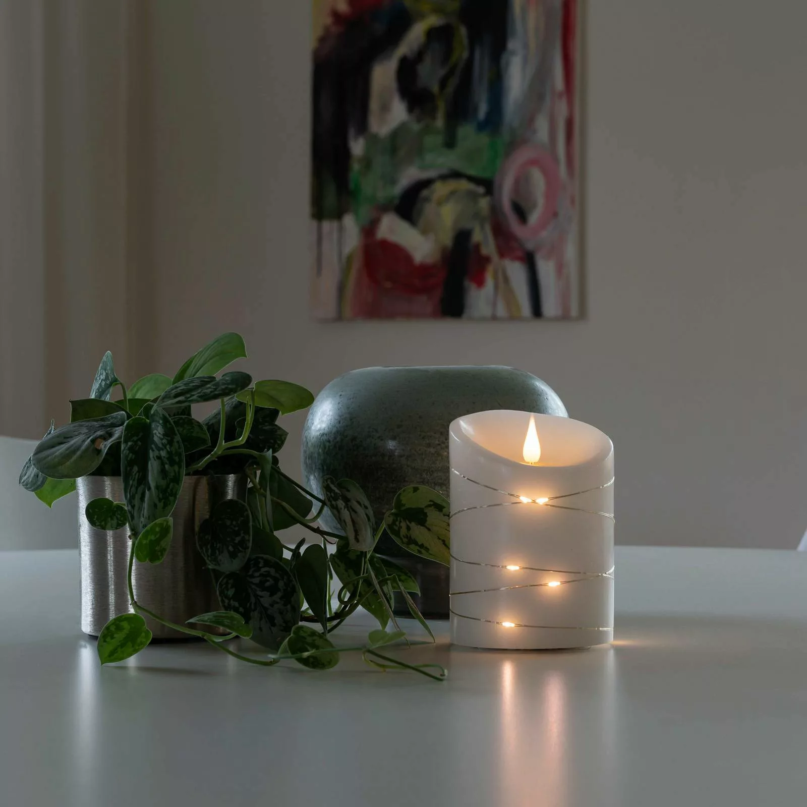 KONSTSMIDE LED-Kerze "Weihnachtsdeko", LED Echtwachskerze, weiß, mit 3D Fla günstig online kaufen
