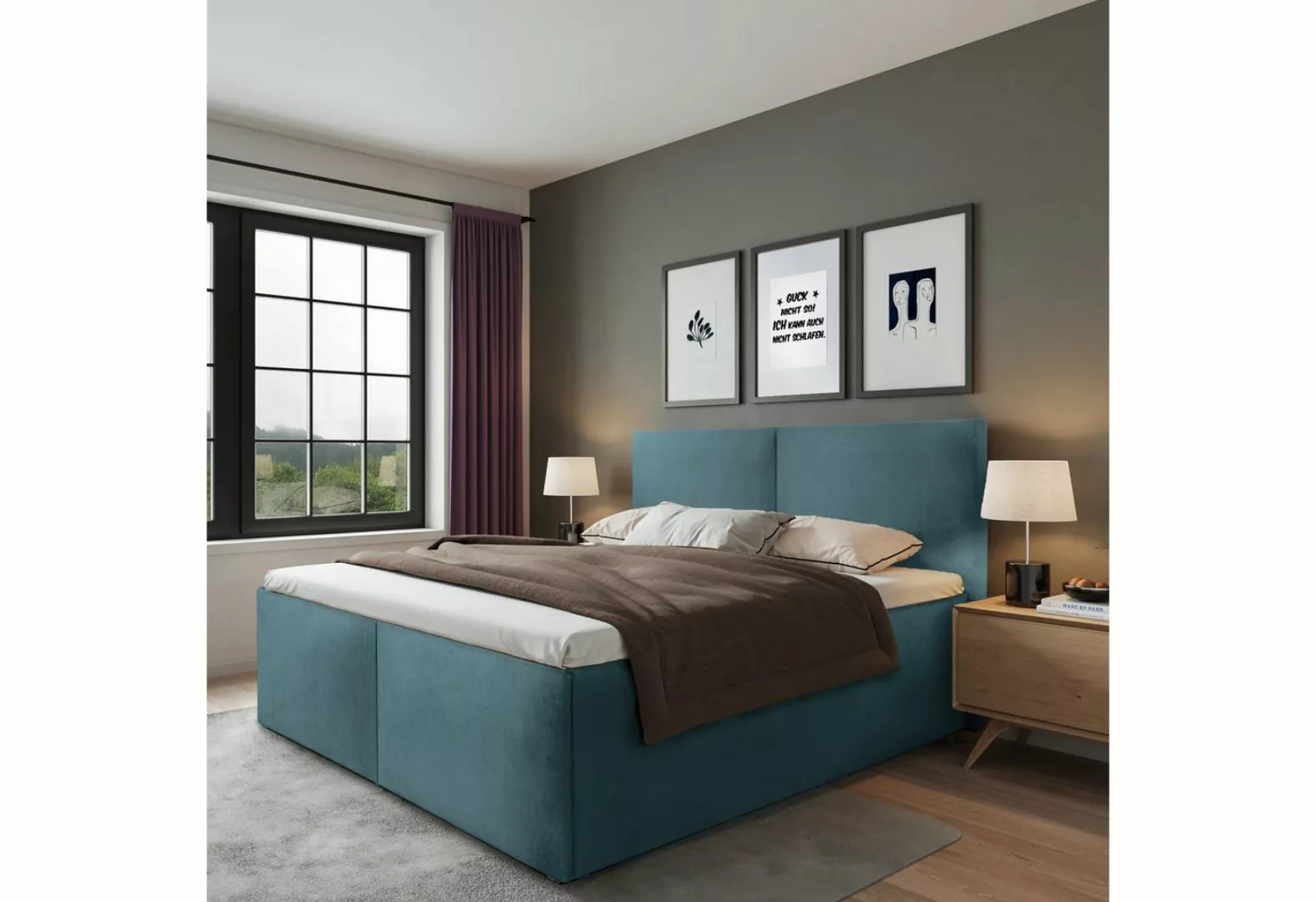 Halmon Schlafkomfort Betten Polsterbett Milano-Standard (32cm Seitenhöhe), günstig online kaufen
