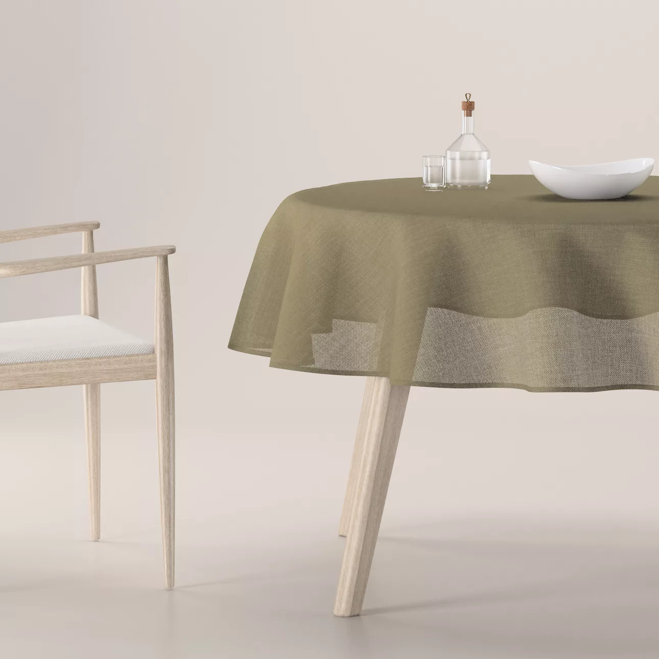 Runde Tischdecke, khaki, Sensual Premium (144-41) günstig online kaufen