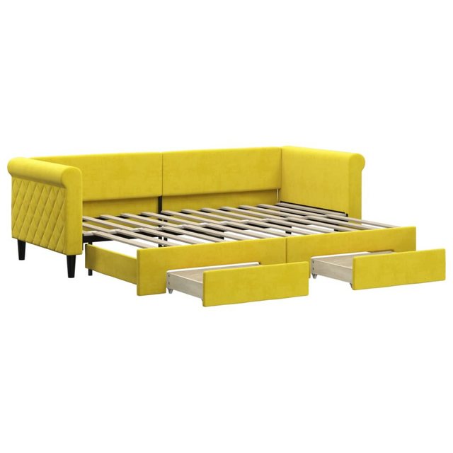 vidaXL Gästebett Gästebett Tagesbett Ausziehbar mit Schubladen Gelb 80x200 günstig online kaufen