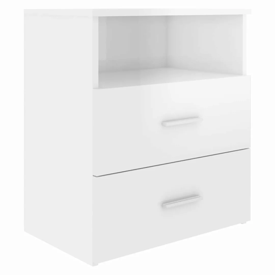 Nachttisch Hochglanz-weiß 50x32x60 Cm günstig online kaufen