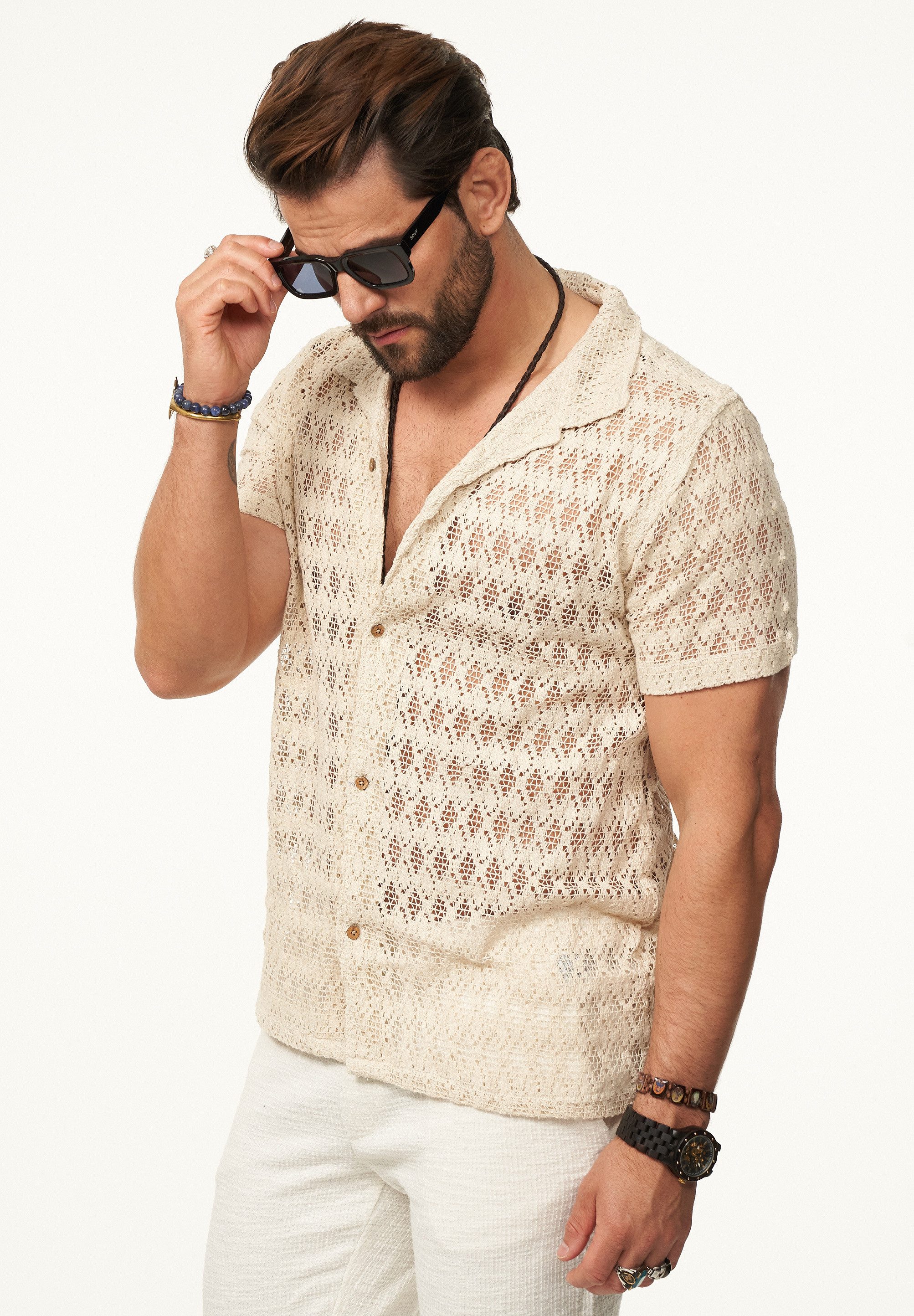 SOULSTAR Kurzarmhemd im Vintage Summer-Look Herren günstig online kaufen