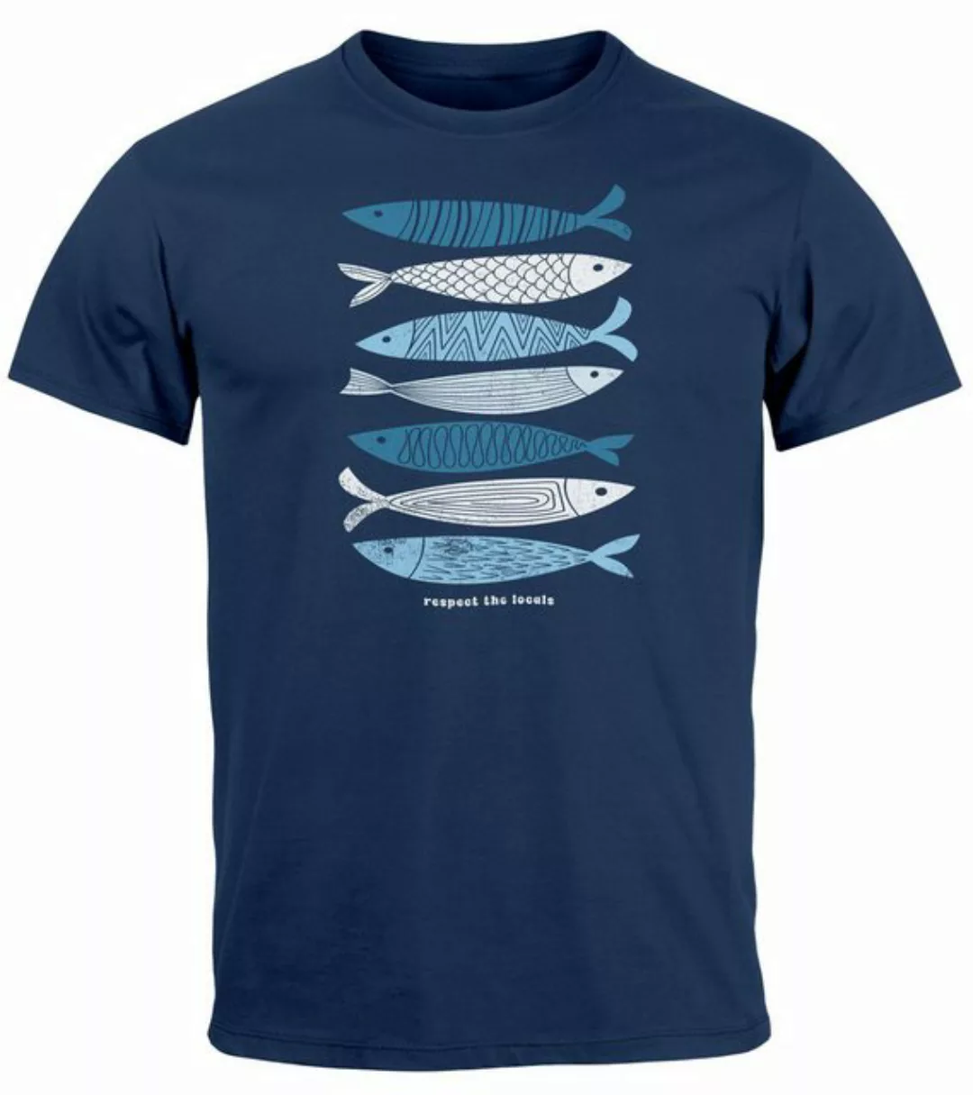 Neverless Print-Shirt Herren T-Shirt Motiv Maritim Meer Fische Sommer Urlau günstig online kaufen