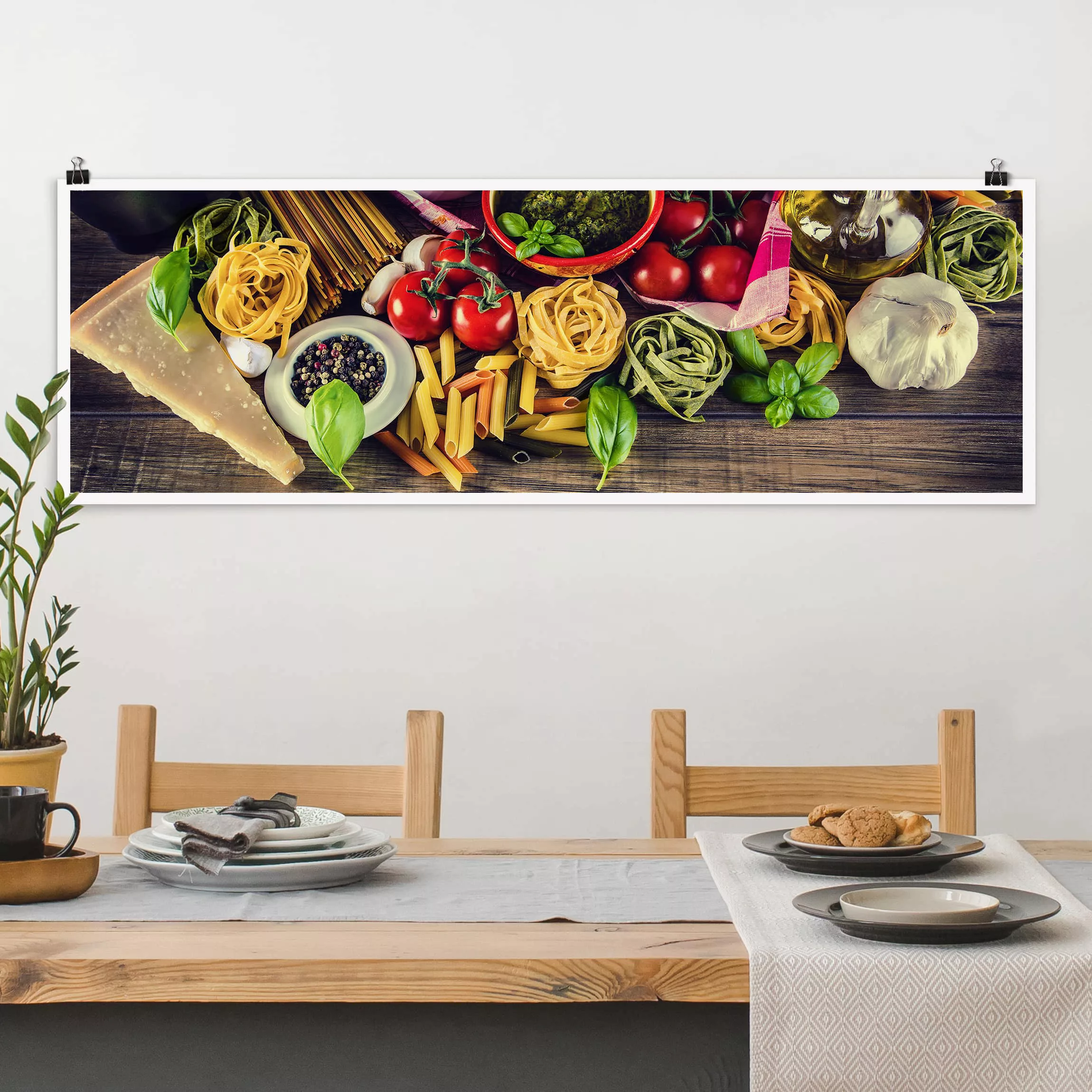 Panorama Poster Küche Pasta günstig online kaufen