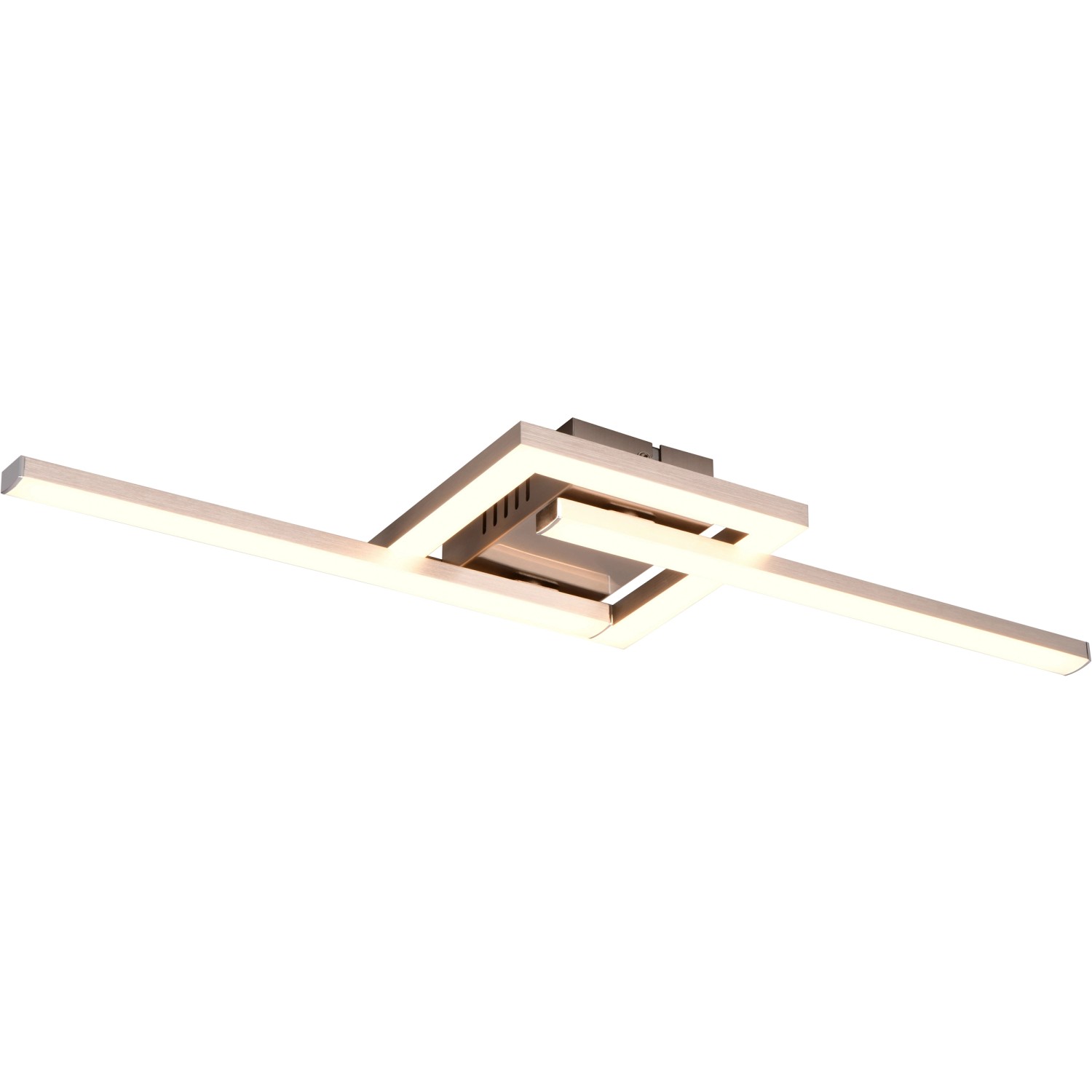 Reality LED Deckenleuchte Viale 54,4 cm x 5 cm x 16 cm Nickel Matt günstig online kaufen