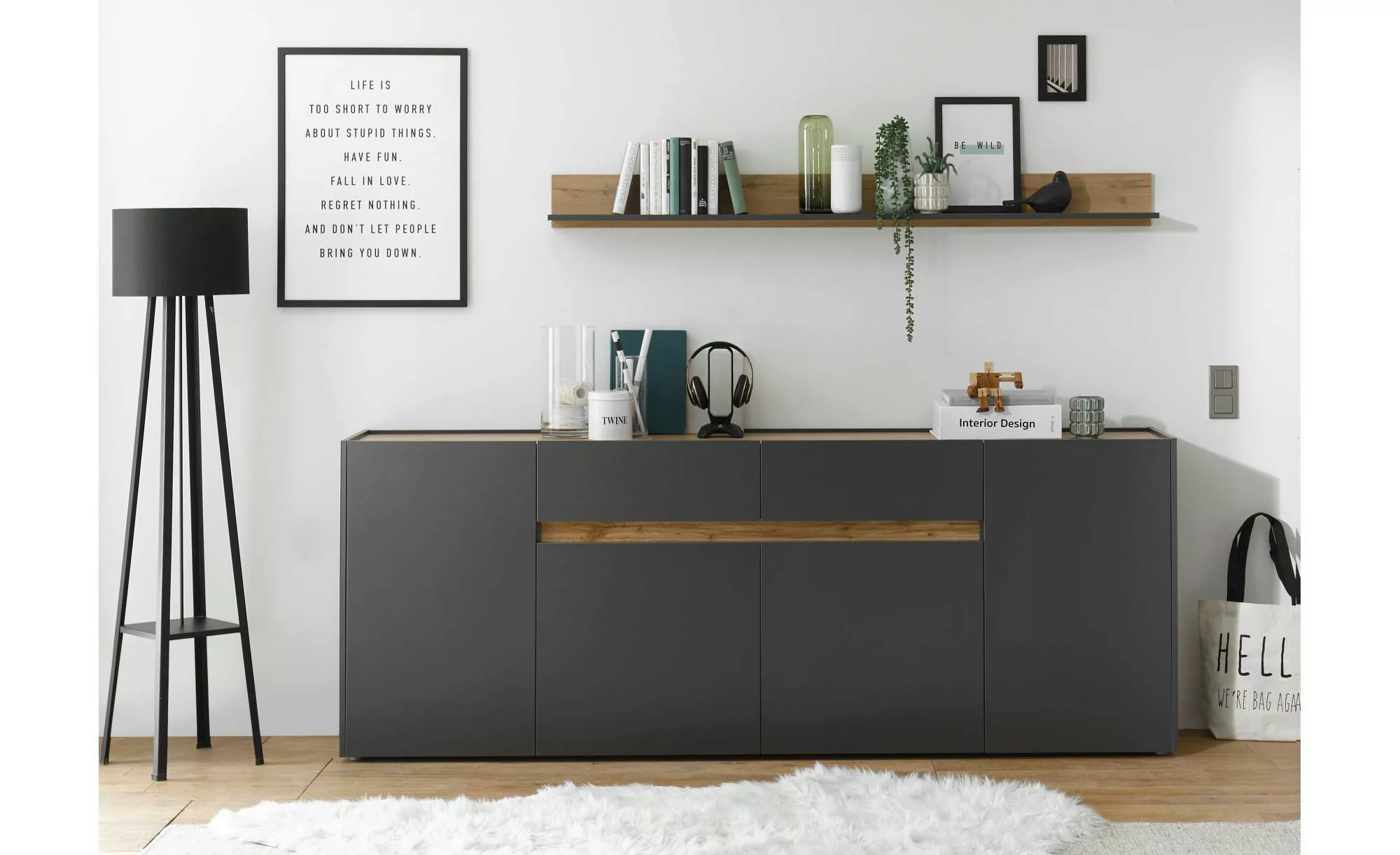 Sideboard   Cande ¦ weiß ¦ Maße (cm): B: 220 H: 40 Kommoden & Sideboards > günstig online kaufen