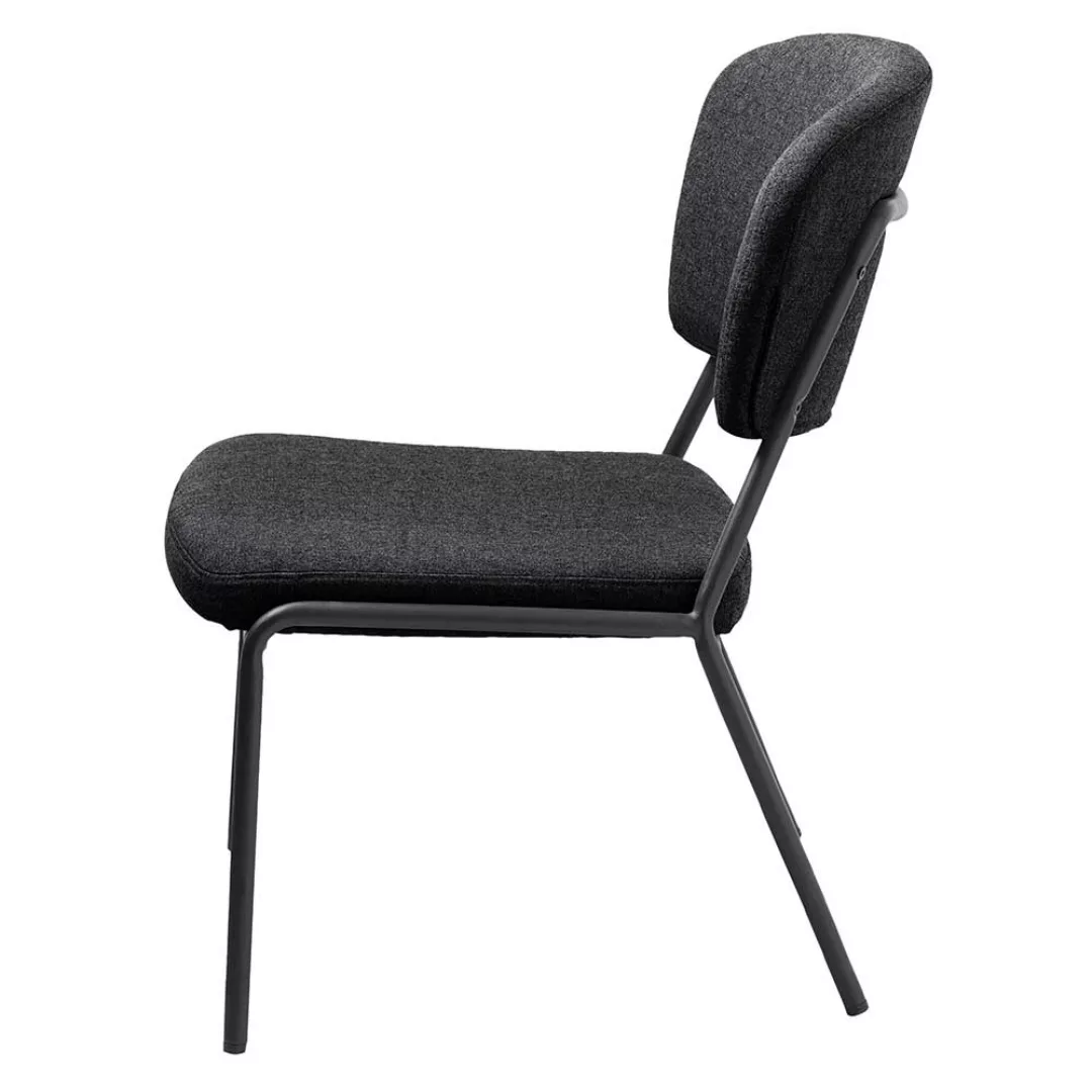 Lounge Sessel in Dunkelgrau Webstoff 40 cm Sitzhöhe günstig online kaufen