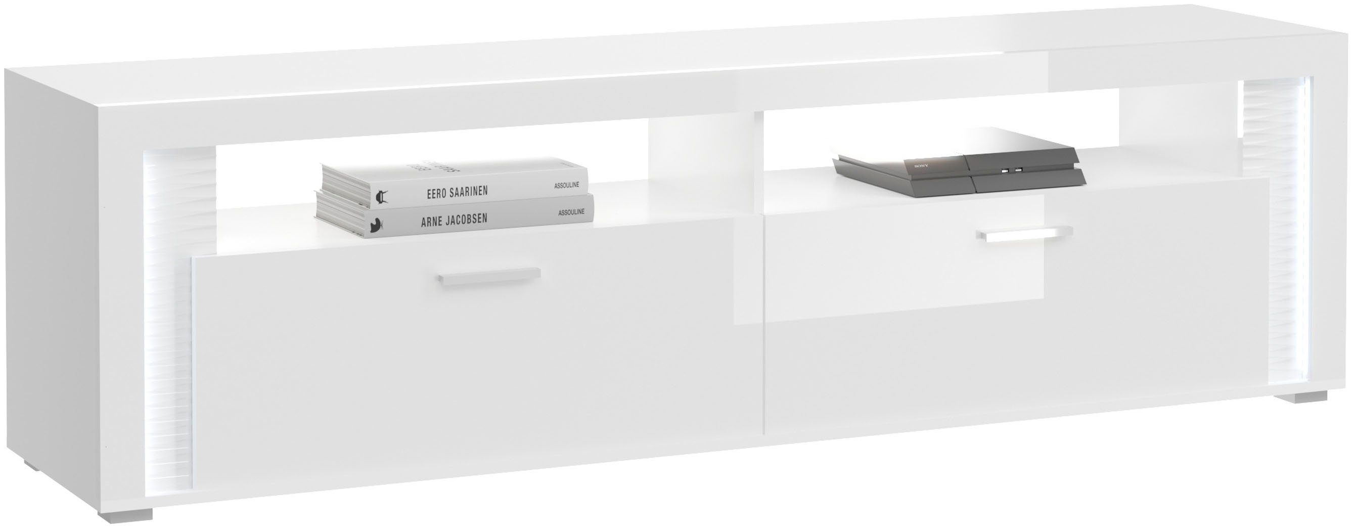 INOSIGN Lowboard "Viborg, Breite 201 cm, inkl. vertikaler Frontbeleuchtung, günstig online kaufen