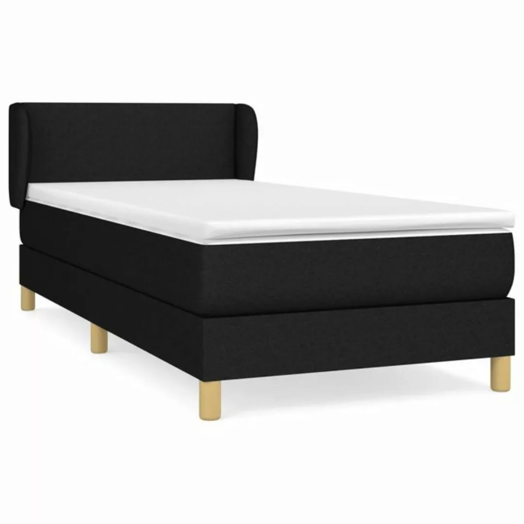 furnicato Bett Boxspringbett mit Matratze Schwarz 90x200 cm Stoff günstig online kaufen