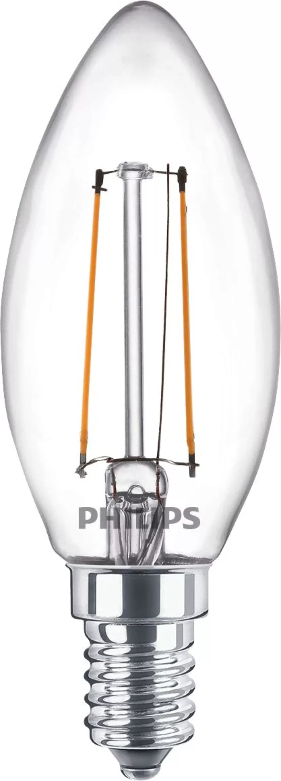 Philips LED-Leuchtmittel E14 Kerzenform 2 W Warmweiß 250 lm 9,7 x 3,5 cm (H günstig online kaufen