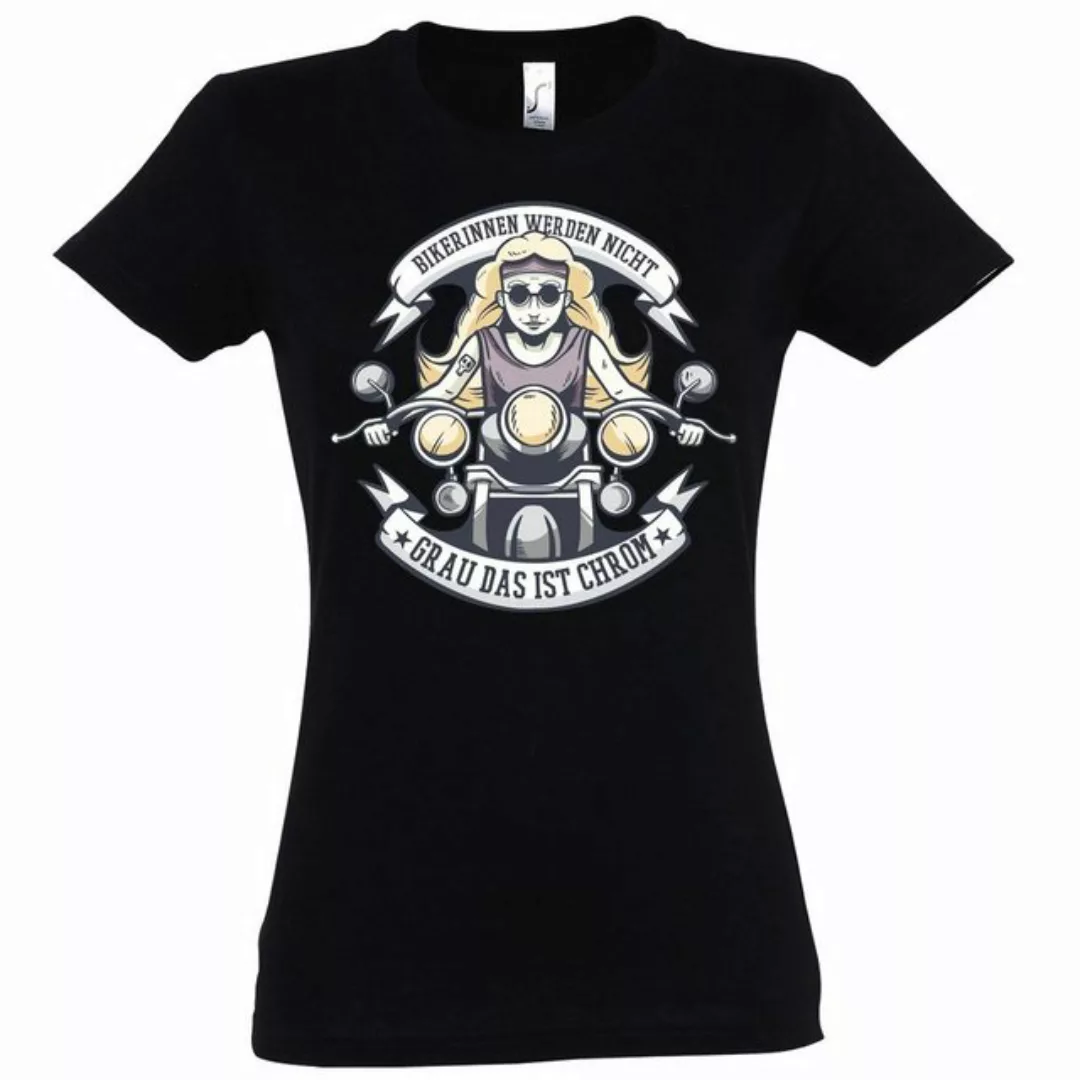 Youth Designz T-Shirt "Bikerinnen Werden Nicht Grau, Das Ist Chrom" Damen S günstig online kaufen