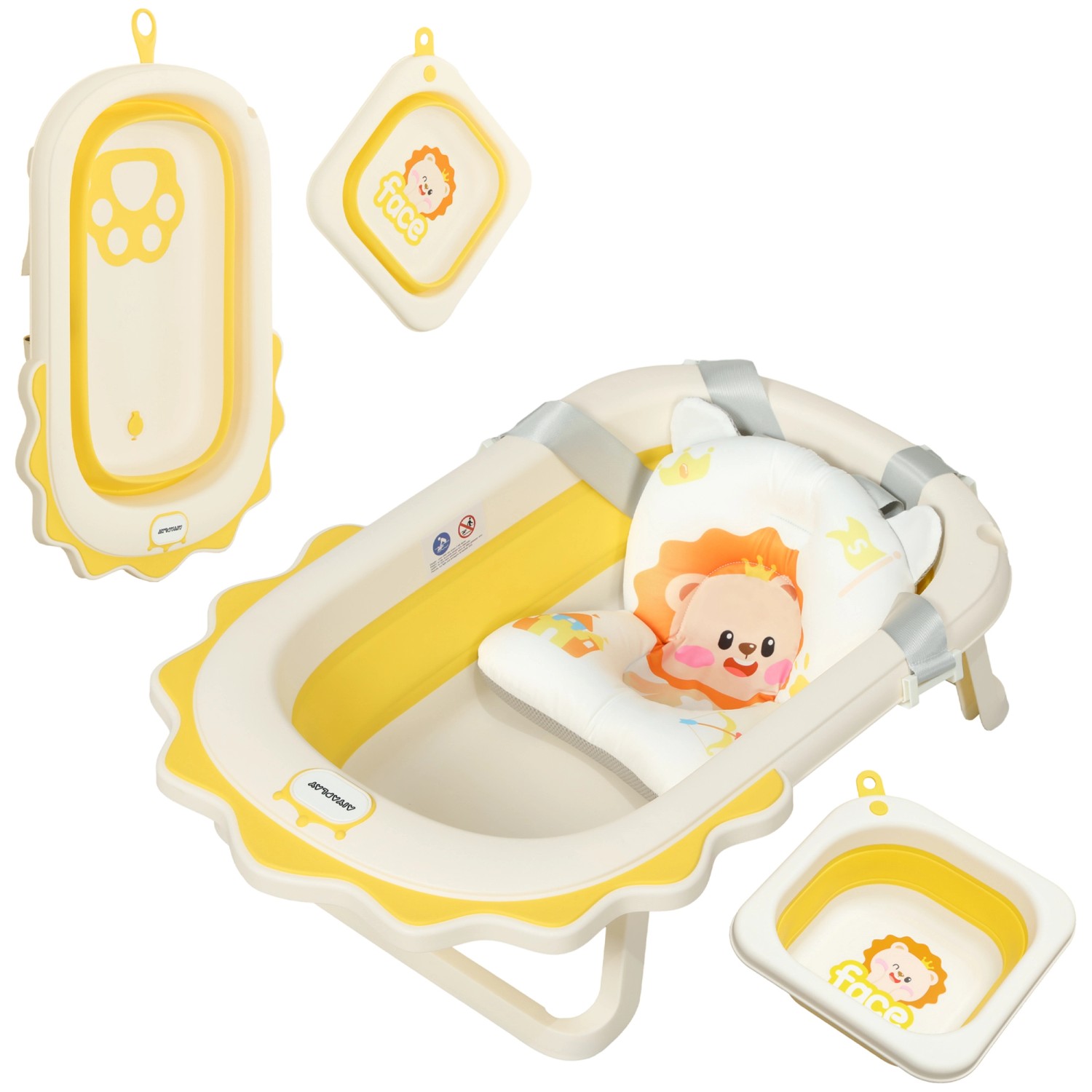 AIYAPLAY Babywanne  Kunststoff Polyester Gelb 80,5L x 55B x 20H cm günstig online kaufen