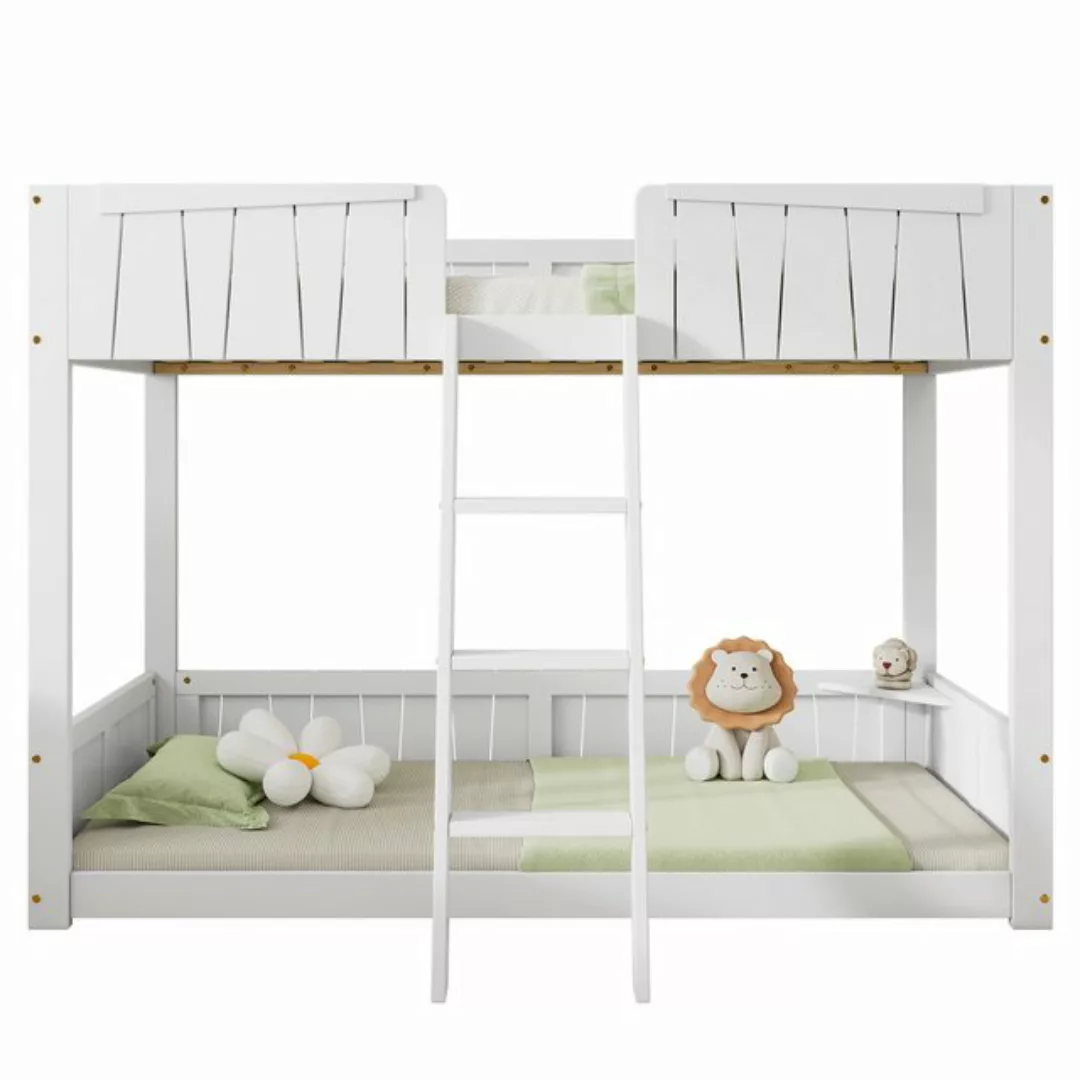 Flieks Etagenbett, Massivholz Kinderbett 90x200cm mit dreistufiger Leiter u günstig online kaufen