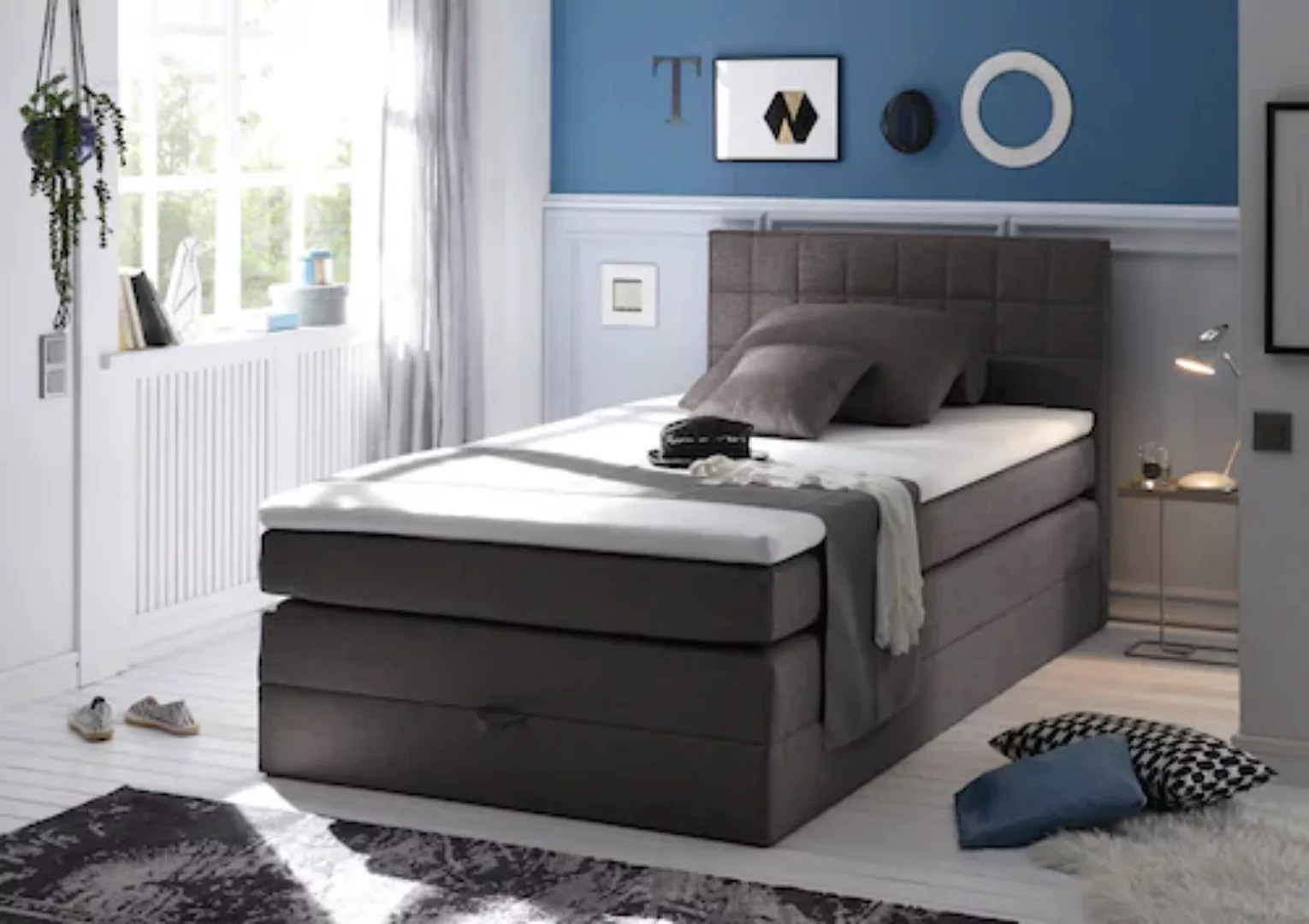 ED EXCITING DESIGN Boxspringbett »Hawaii«, inkl. einem Bettkasten und Toppe günstig online kaufen