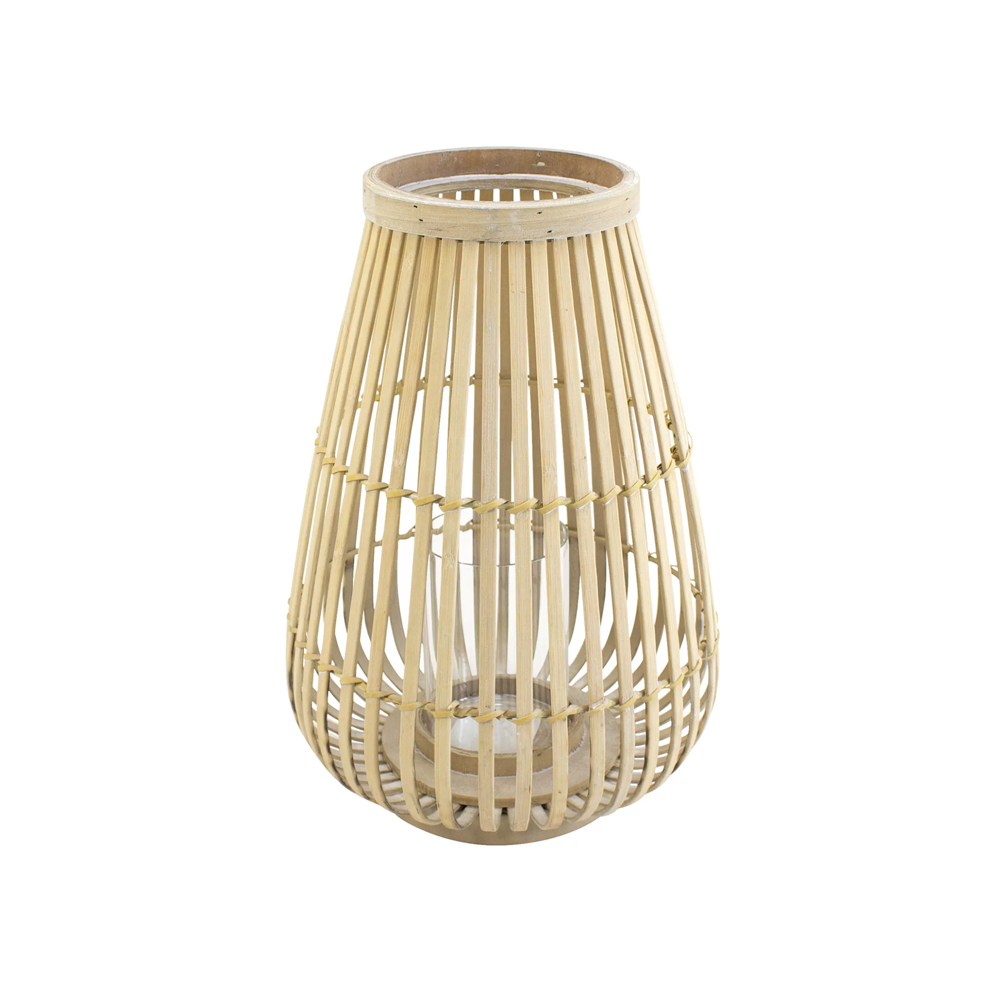 Collection - Bambus Windlicht H 36cm - natur/H x Ø 36x25,5cm/mit Glaseinsat günstig online kaufen