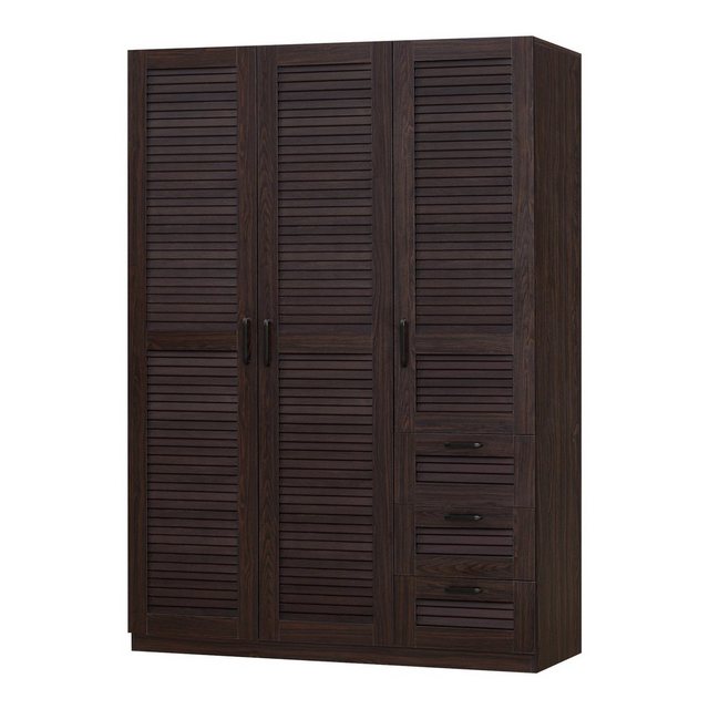 en.casa Kleiderschrank »Finning« 1 Stange, 4 Fächer, 3 Schubladen 176x120x5 günstig online kaufen