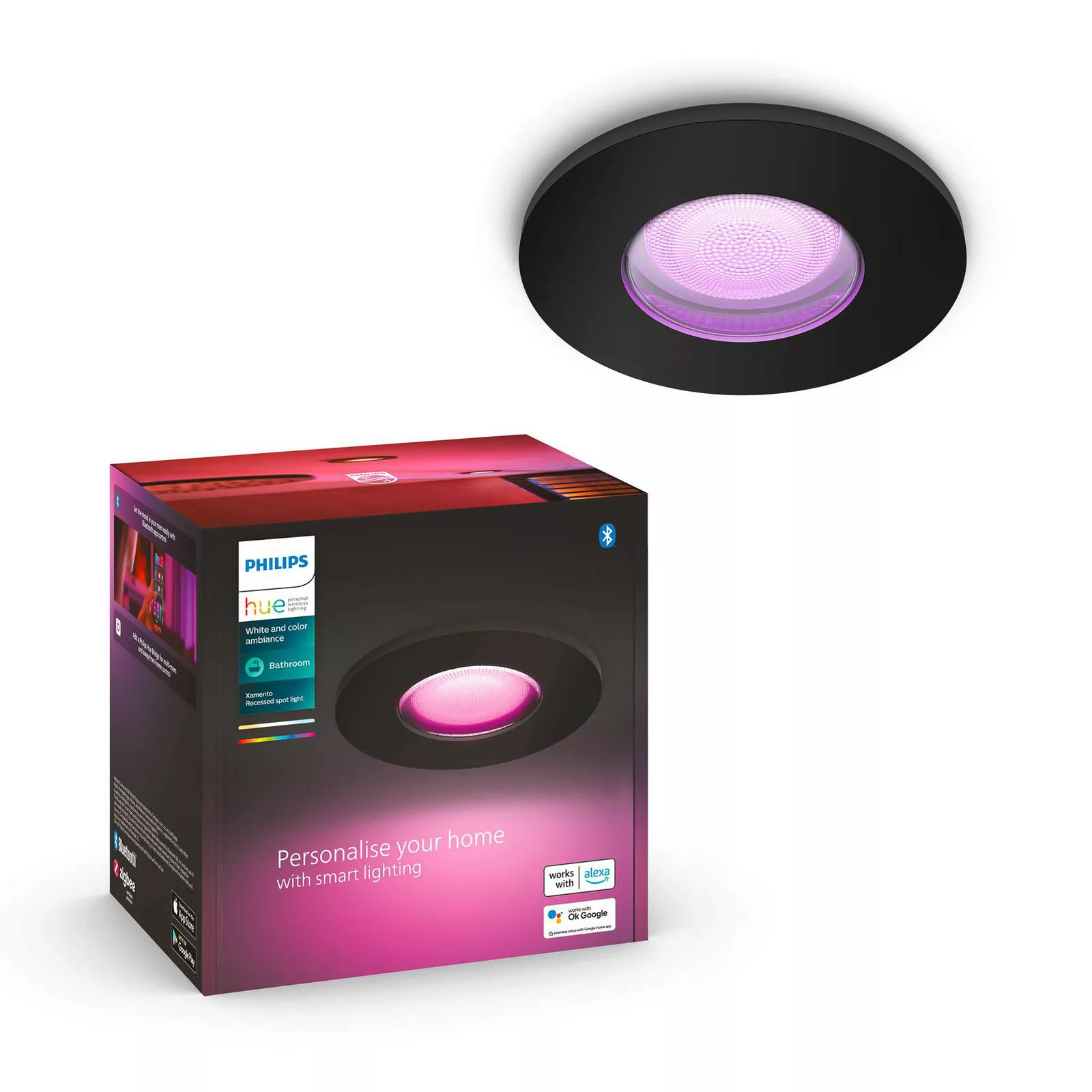 Philips Hue Xamento LED-Einbauspot, schwarz günstig online kaufen