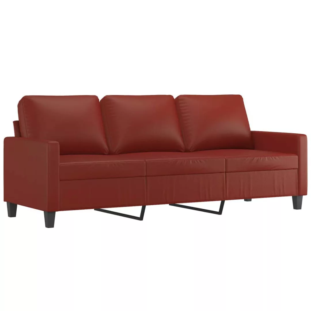 Vidaxl 3-sitzer-sofa Weinrot 180 Cm Kunstleder günstig online kaufen