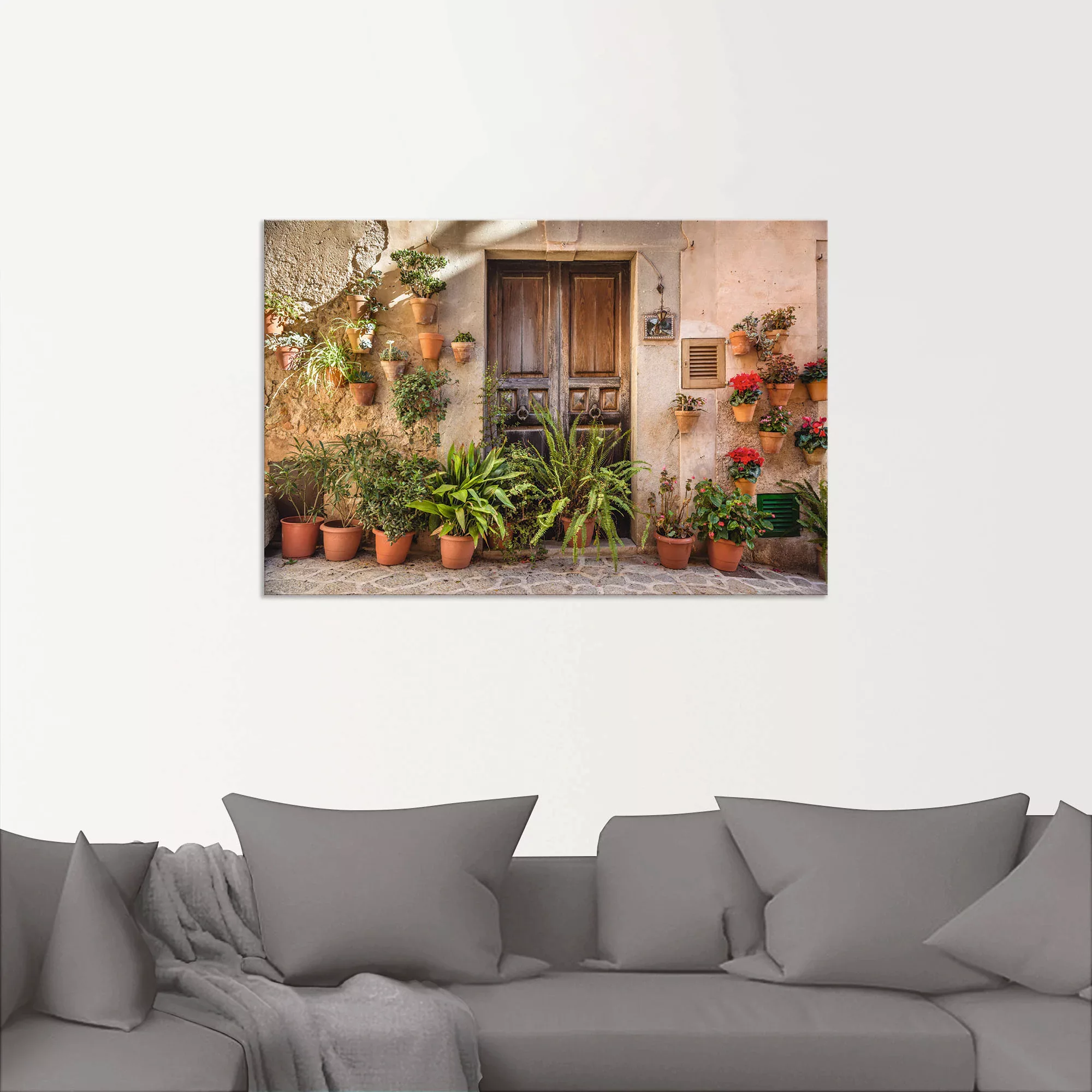 Artland Wandbild »Altstadtgasse Mallorca, Spanien«, Pflanzenbilder, (1 St.) günstig online kaufen