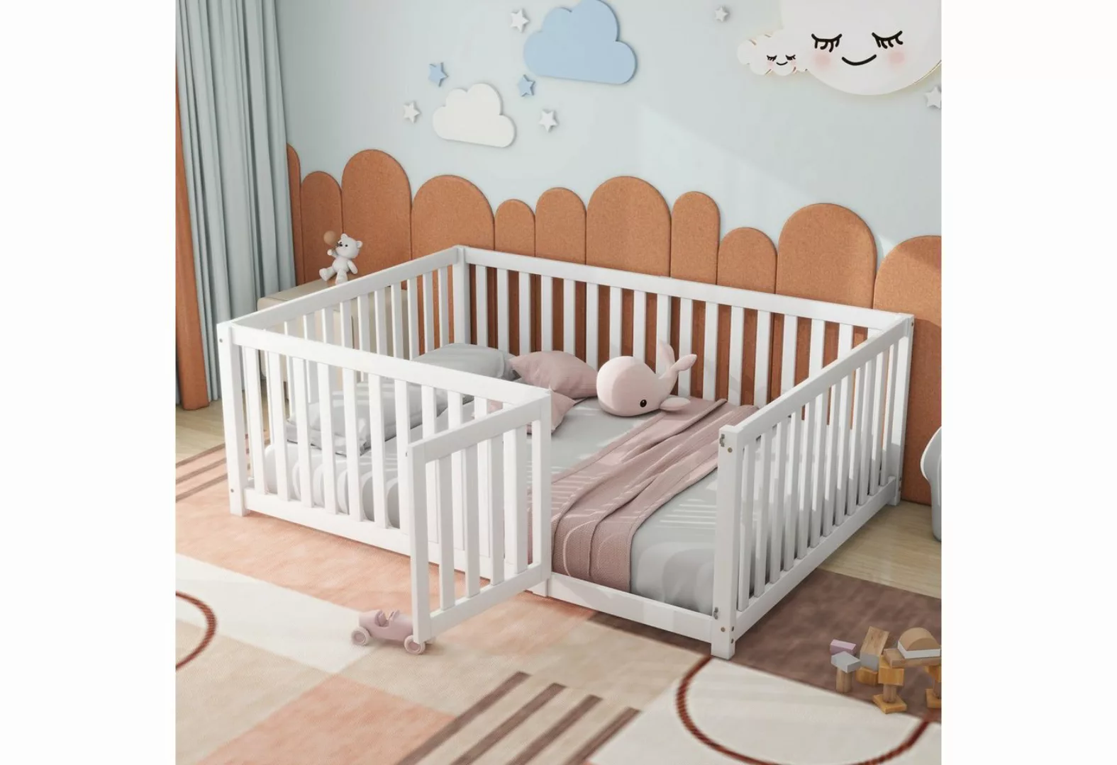 WISHDOR Kinderbett Jugendbett Massivholzbett Einzelbett (140X200cm ohne Mat günstig online kaufen