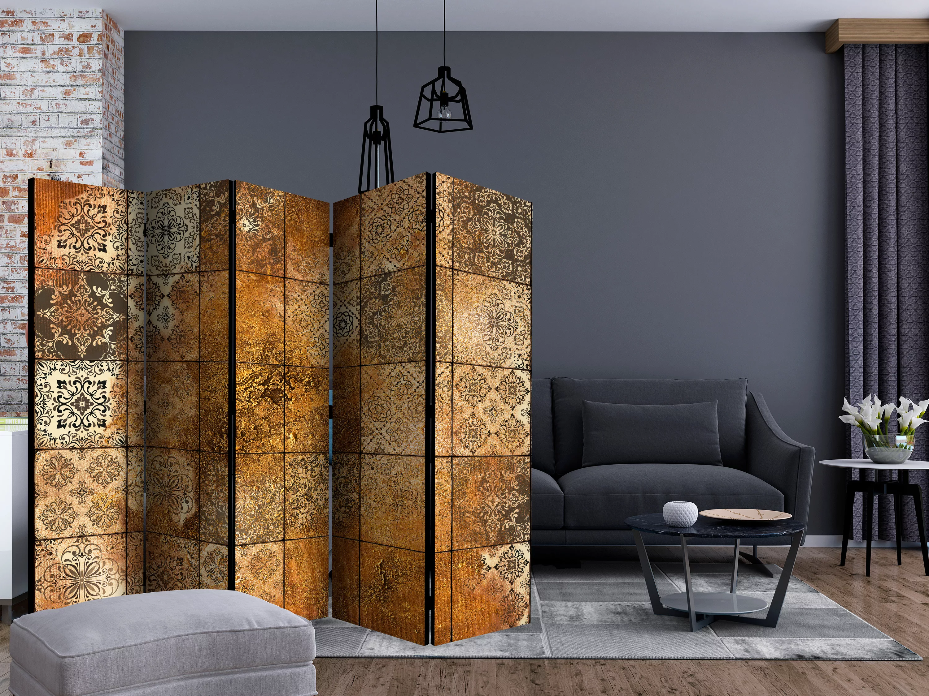 5-teiliges Paravent - Old Tiles Ii [room Dividers] günstig online kaufen