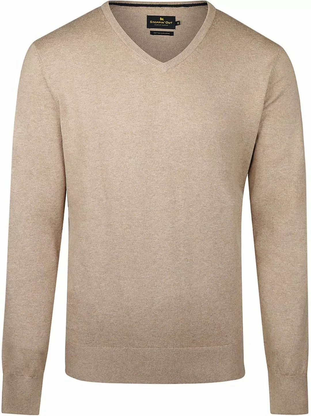 Steppin' Out Pullover Cashmere V-Ausschnitt Khaki - Größe S günstig online kaufen