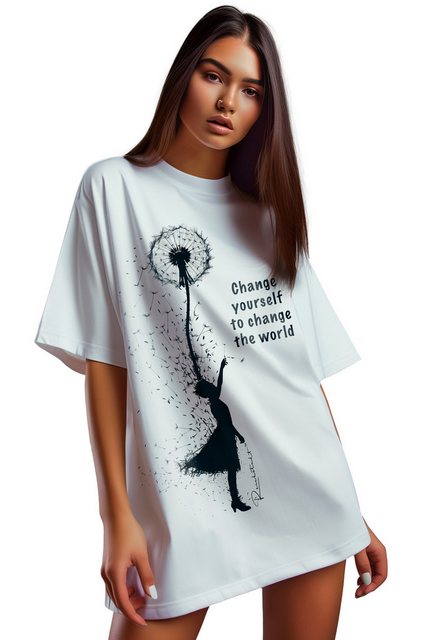 Reichstadt Print-Shirt Casual Oversize T-Shirt 24RSW057 Positive Dreamer L günstig online kaufen