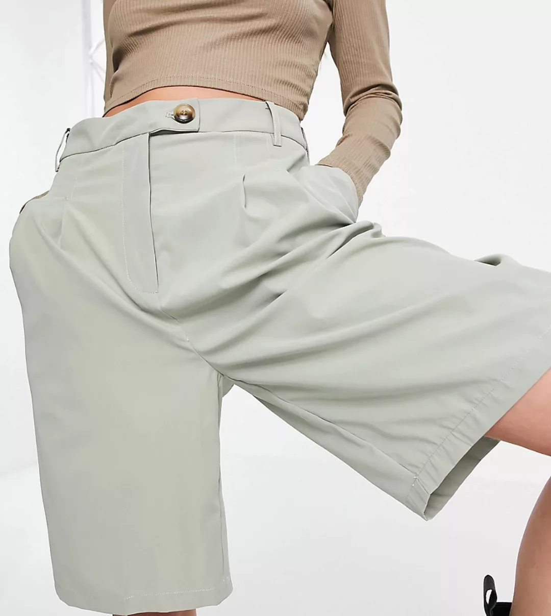Reclaimed Vintage Inspired – Shorts im Stil der 90er-Jahre in Minzgrün günstig online kaufen