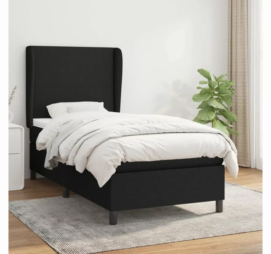 furnicato Bett Boxspringbett mit Matratze Schwarz 80x200 cm Stoff günstig online kaufen