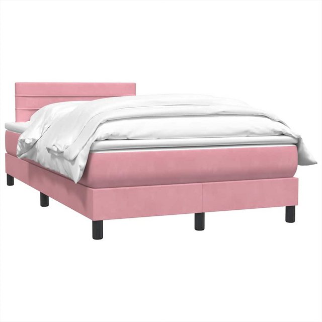 vidaXL Bett Boxspringbett mit Matratze Rosa 120x220 cm Samt günstig online kaufen