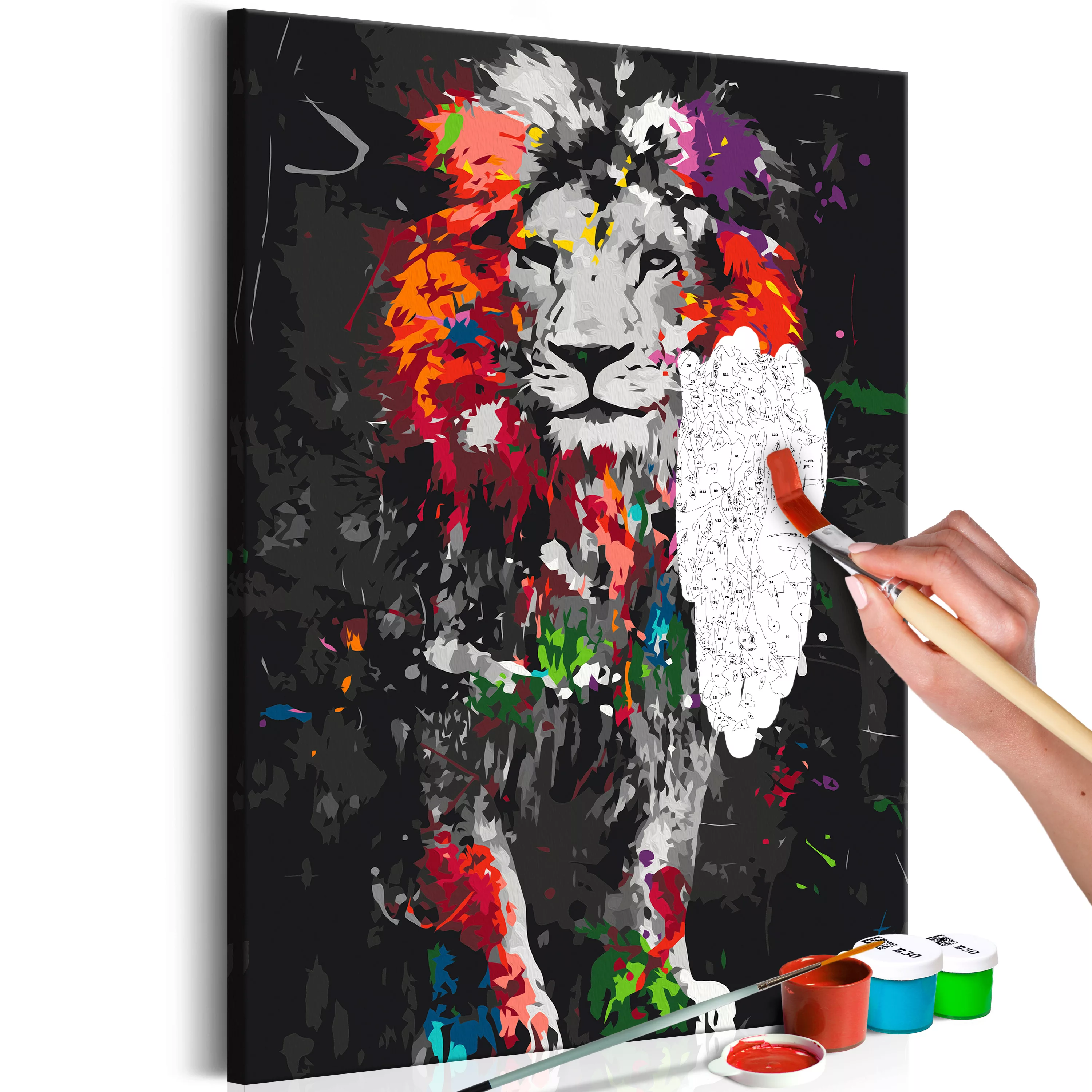 Malen Nach Zahlen - Colourful Animals: Lion günstig online kaufen