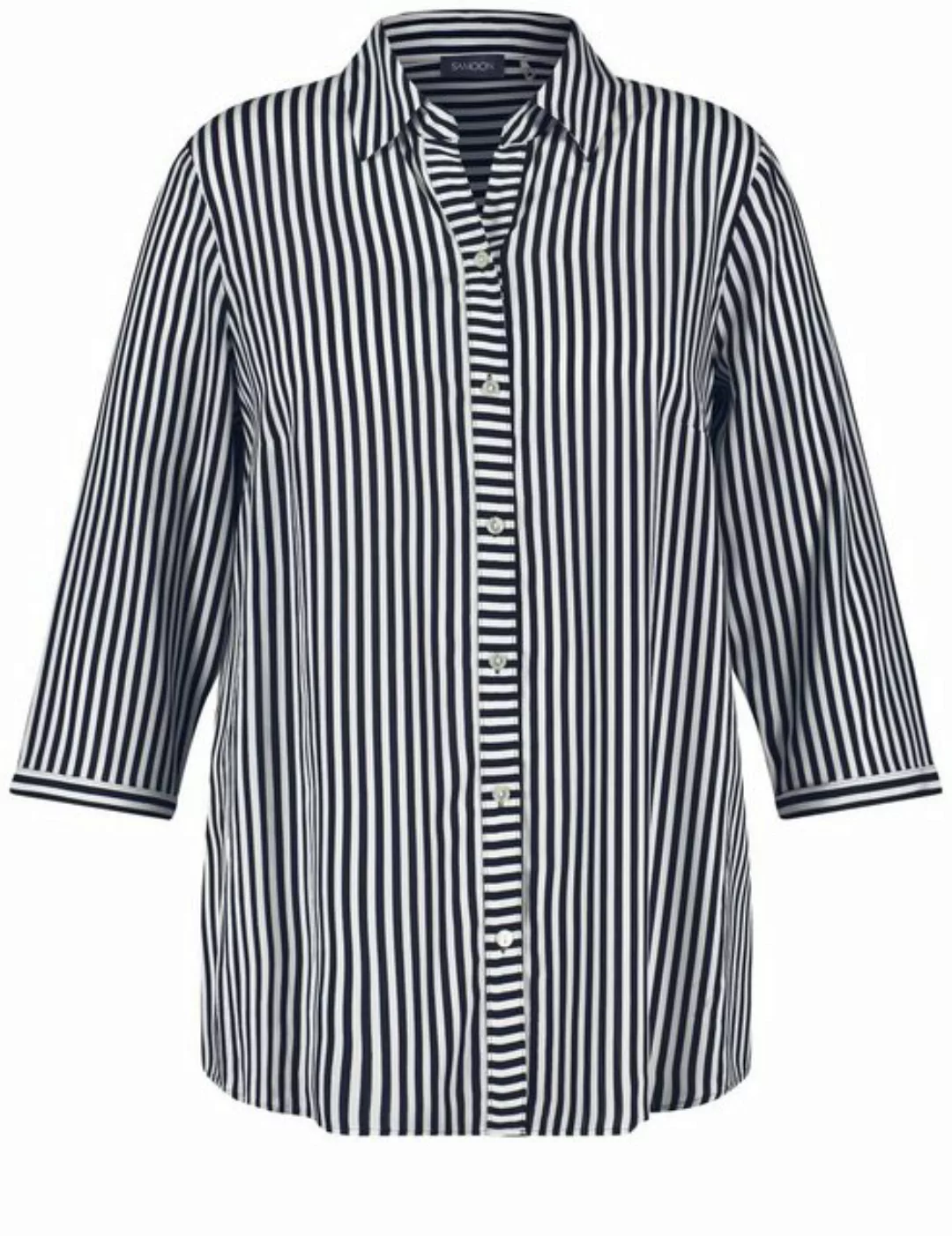 Samoon Klassische Bluse 3/4 Arm Bluse mit Streifen-Dessin günstig online kaufen