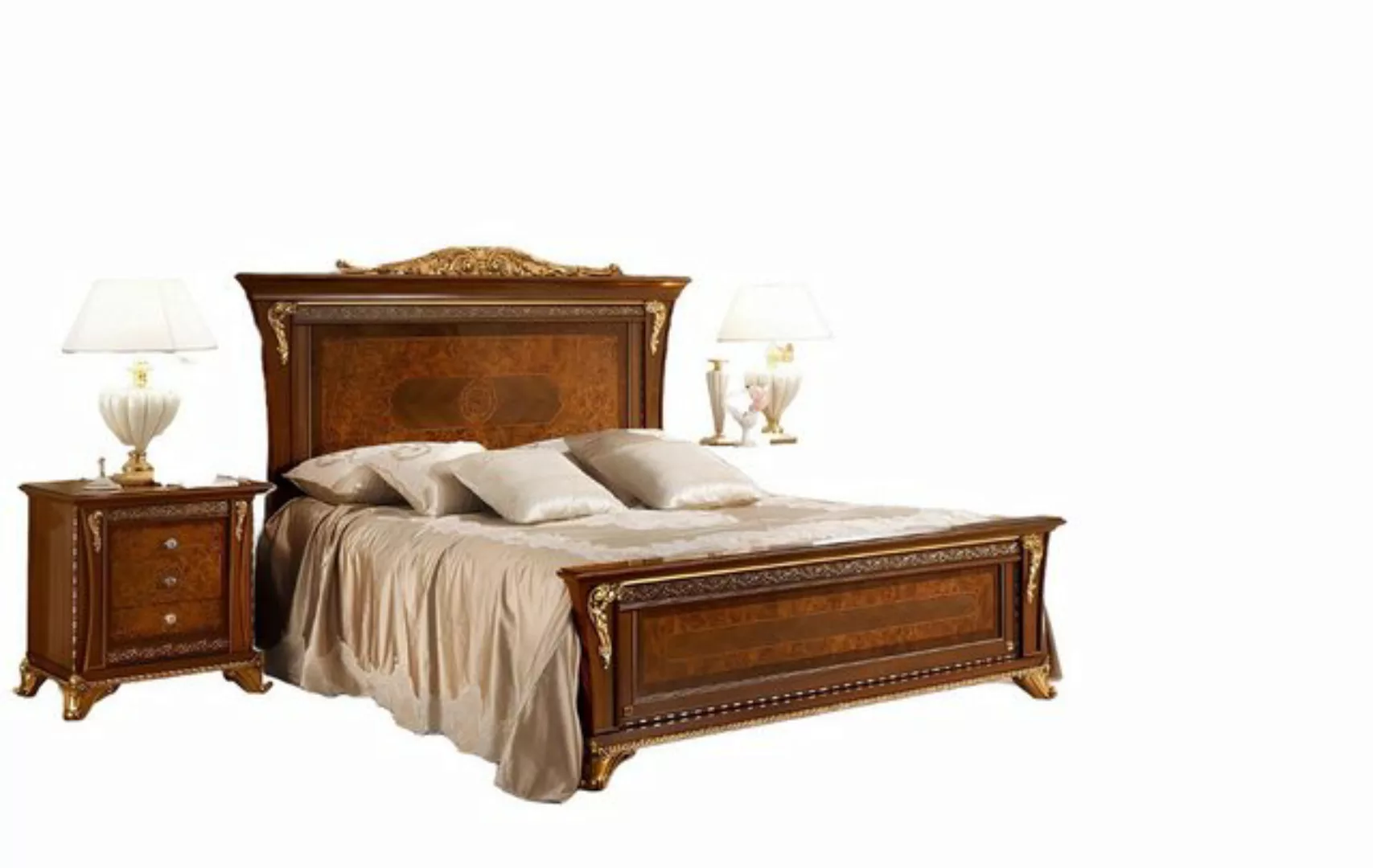 JVmoebel Bett Doppelbett Betten Designbetten Bizzotto Möbel Massiv Holz Bet günstig online kaufen