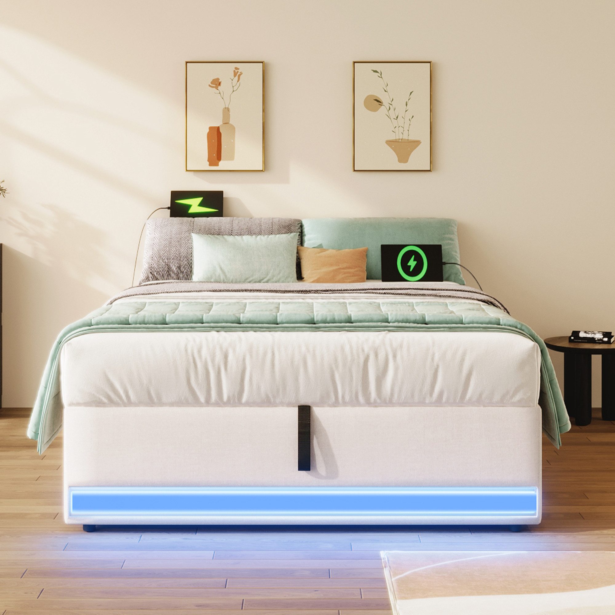 TavilaEcon Boxspringbett Polsterbett mit LED & günstig online kaufen