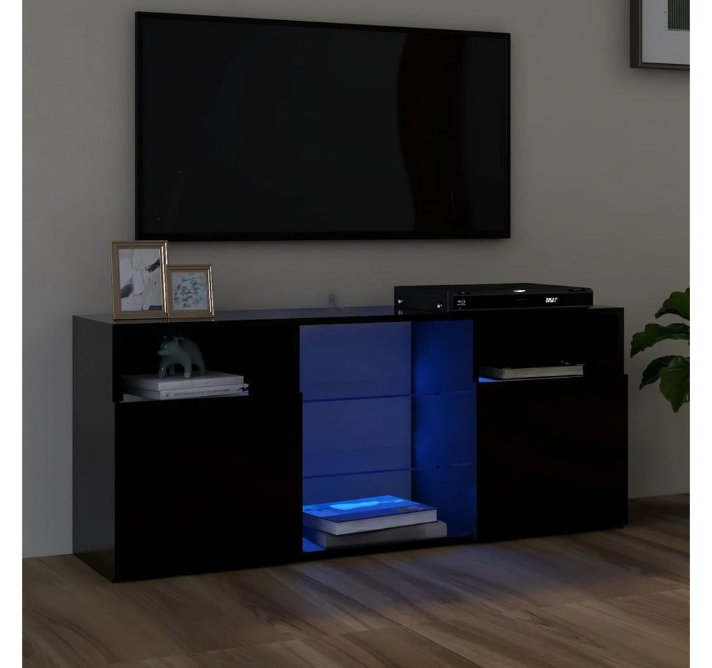 vidaXL TV-Schrank TV-Schrank mit LED Leuchten Schwarz 120x30x50 cm Lowboard günstig online kaufen