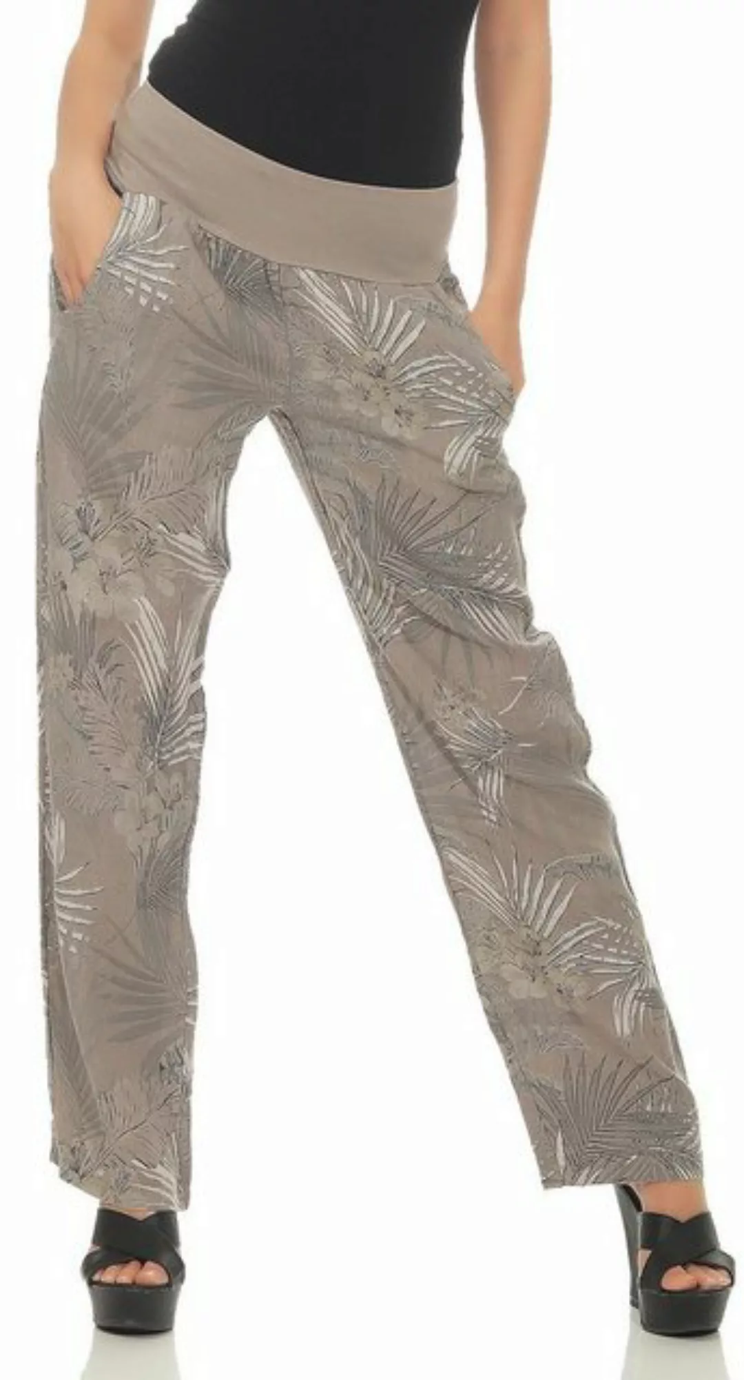 malito more than fashion Leinenhose 7790 Hose aus Leinen mit Jungle Print günstig online kaufen